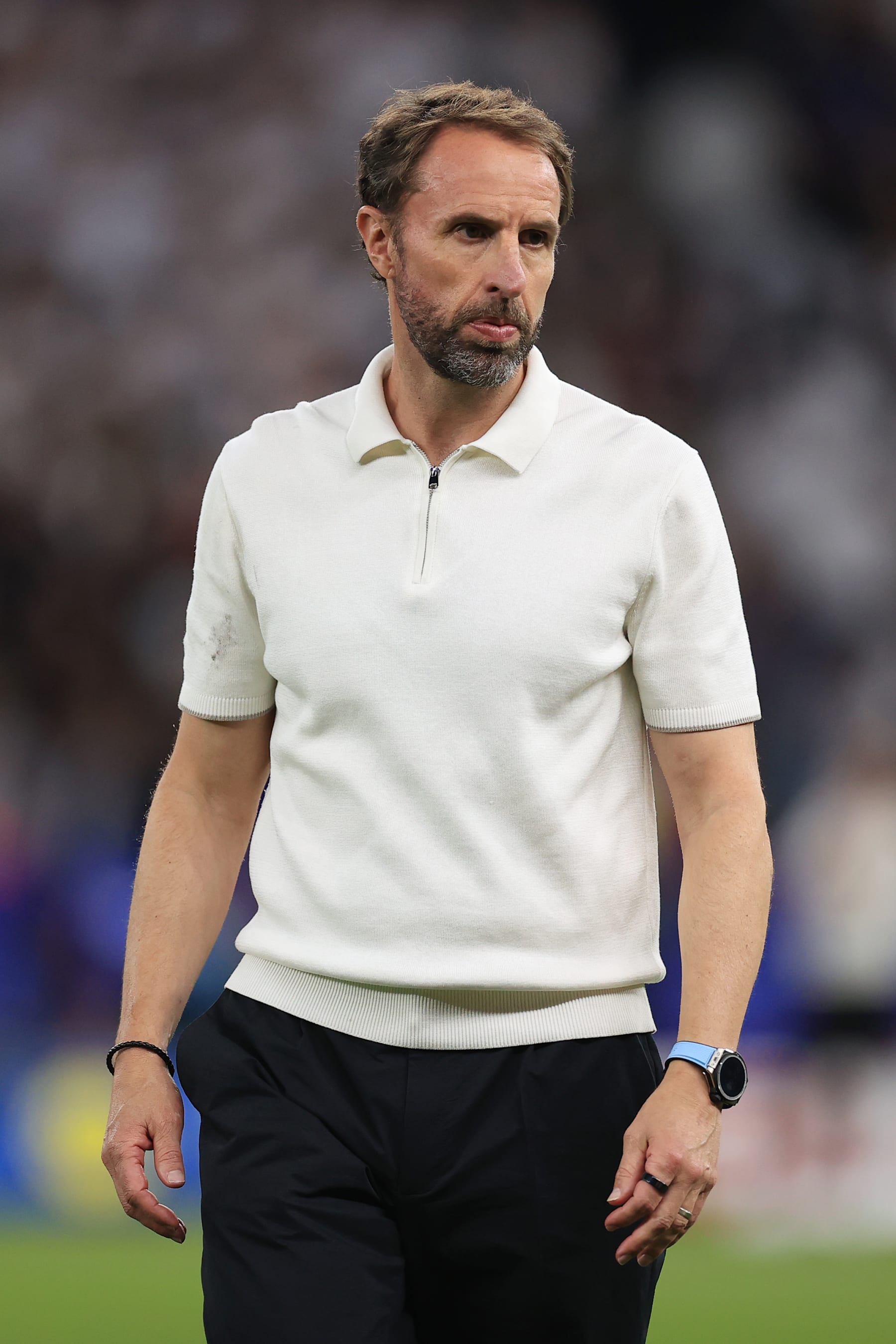 BERLIN, GERMANY - JULY 14: England manager Gareth Southgate looks on after the UEFA EURO 2024 final match between Spain and England at Olympiastadion on July 14, 2024 in Berlin, Germany. (Photo by Simon Stacpoole/Offside/Offside via Getty Images)