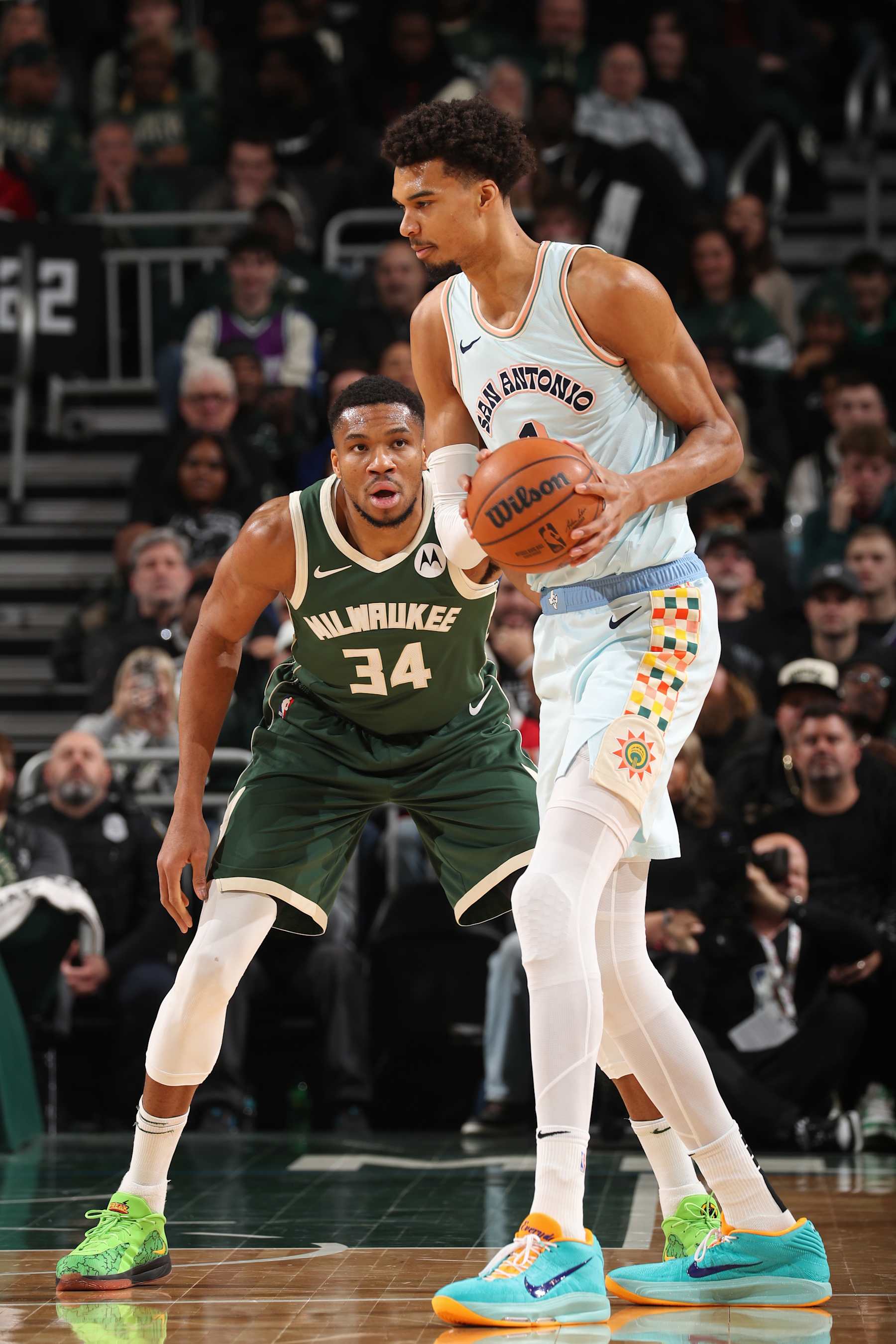 Giannis Antetokounmpo and Victor Wembanyama