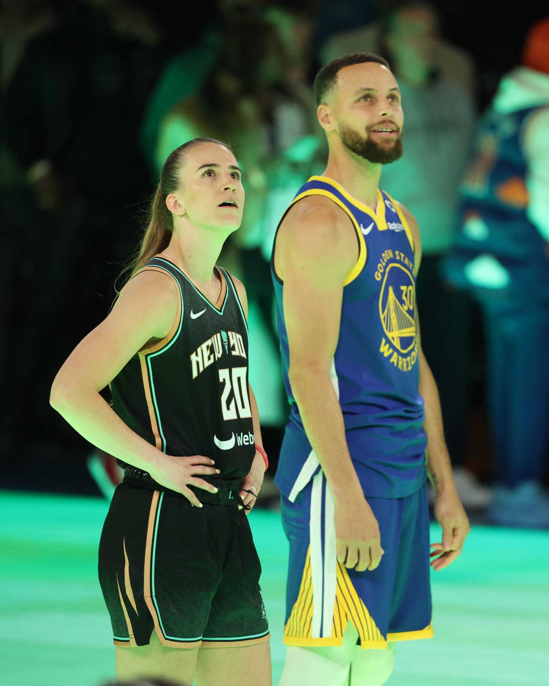Sabrina Ionescu and Stephen Curry