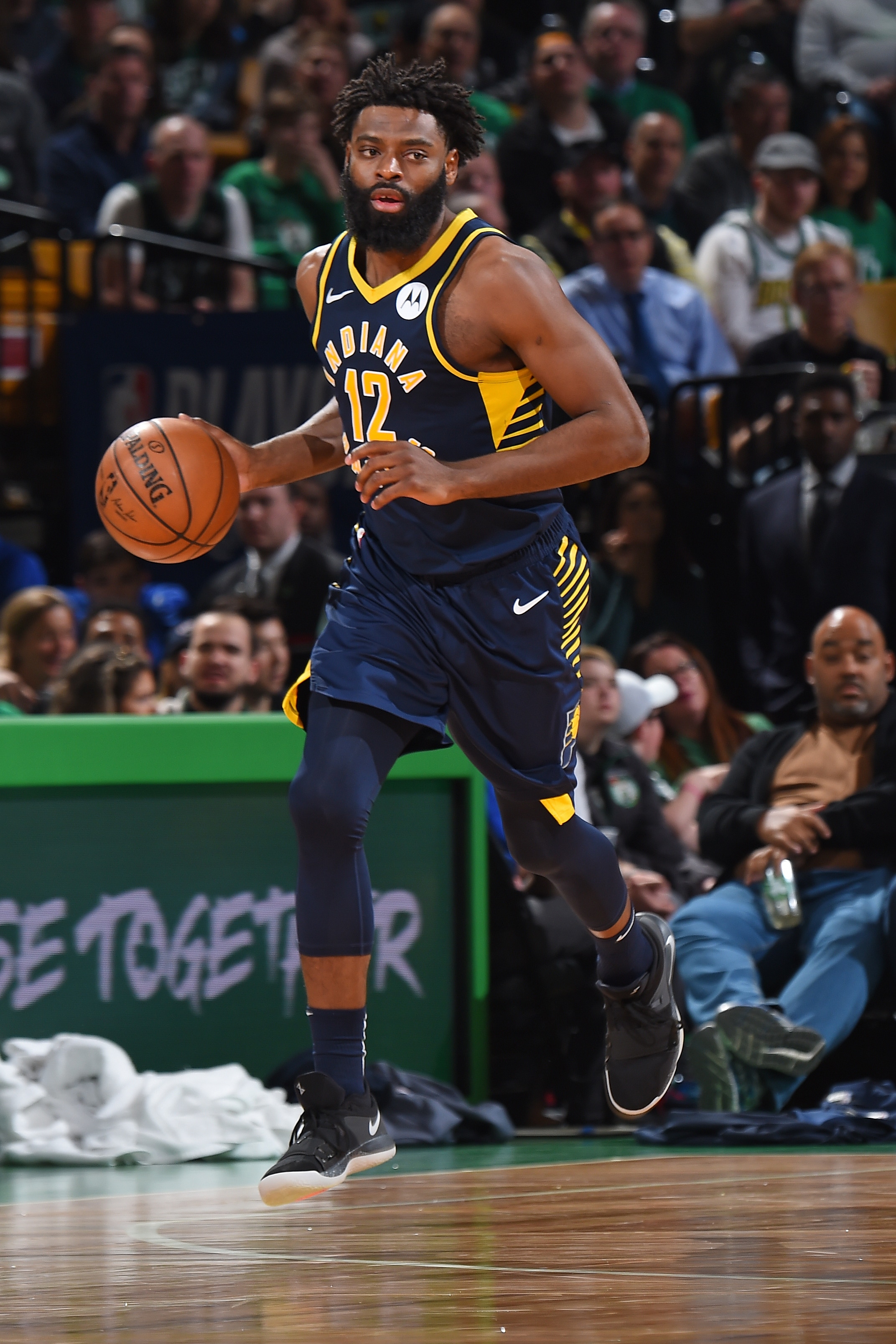 BOSTON, MA - APRIL 17: Tyreke Evans #12 of the Indiana Pacers handles the ball against the Boston Celtics in Game Two of Round One of the 2019 NBA Playoffs against the Boston Celtics on April 17, 2019 at the TD Garden in Boston, Massachusetts.  NOTE TO USER: User expressly acknowledges and agrees that, by downloading and or using this photograph, User is consenting to the terms and conditions of the Getty Images License Agreement. Mandatory Copyright Notice: Copyright 2019 NBAE  (Photo by Brian Babineau/NBAE via Getty Images)