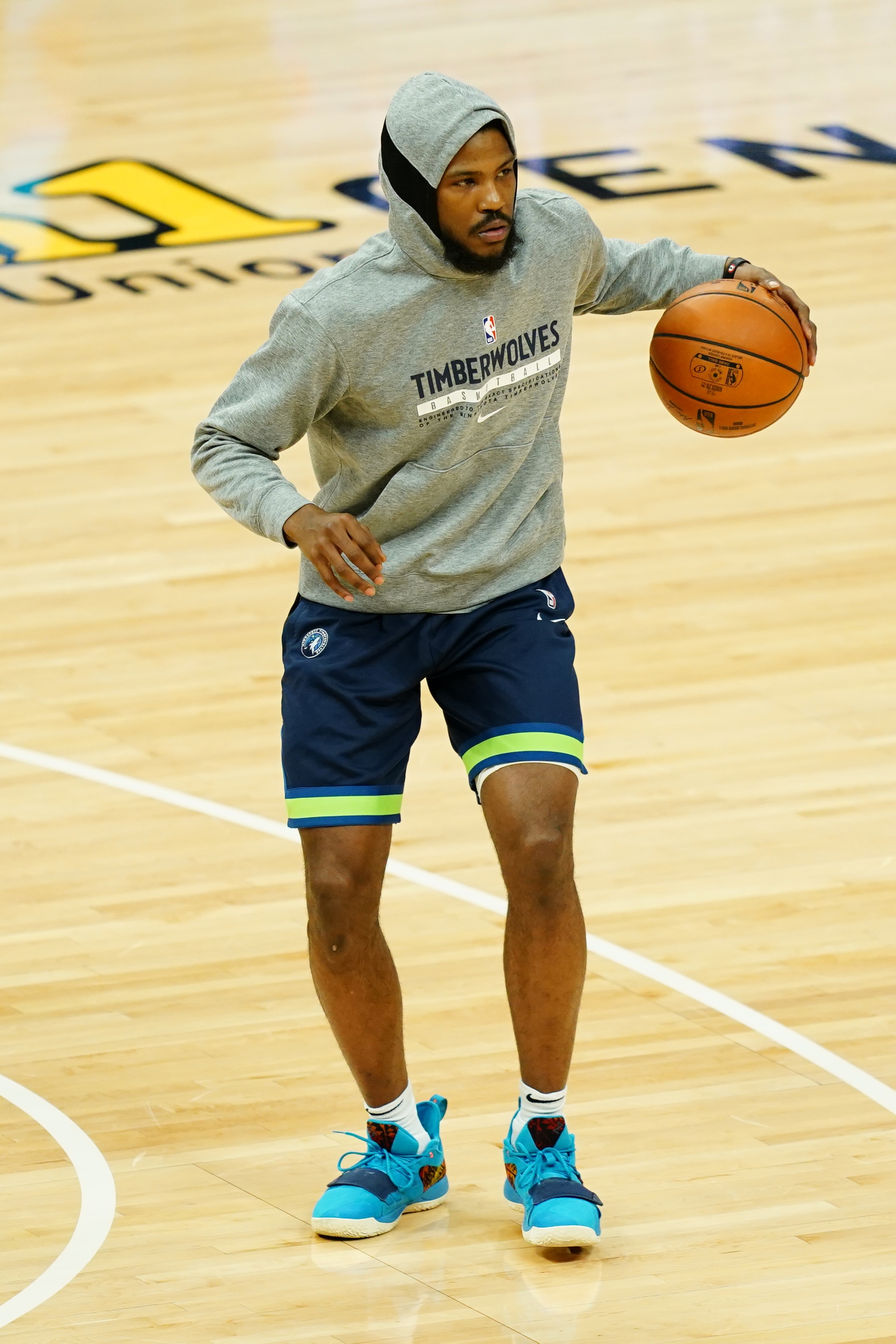 SACRAMENTO, CALIFORNIA - APRIL 20: Malik Beasley #5 of the Minnesota Timberwolves warms up prior to the game against the Sacramento Kings at Golden 1 Center on April 20, 2021 in Sacramento, California. NOTE TO USER: User expressly acknowledges and agrees that, by downloading and or using this photograph, User is consenting to the terms and conditions of the Getty Images License Agreement. (Photo by Daniel Shirey/Getty Images)