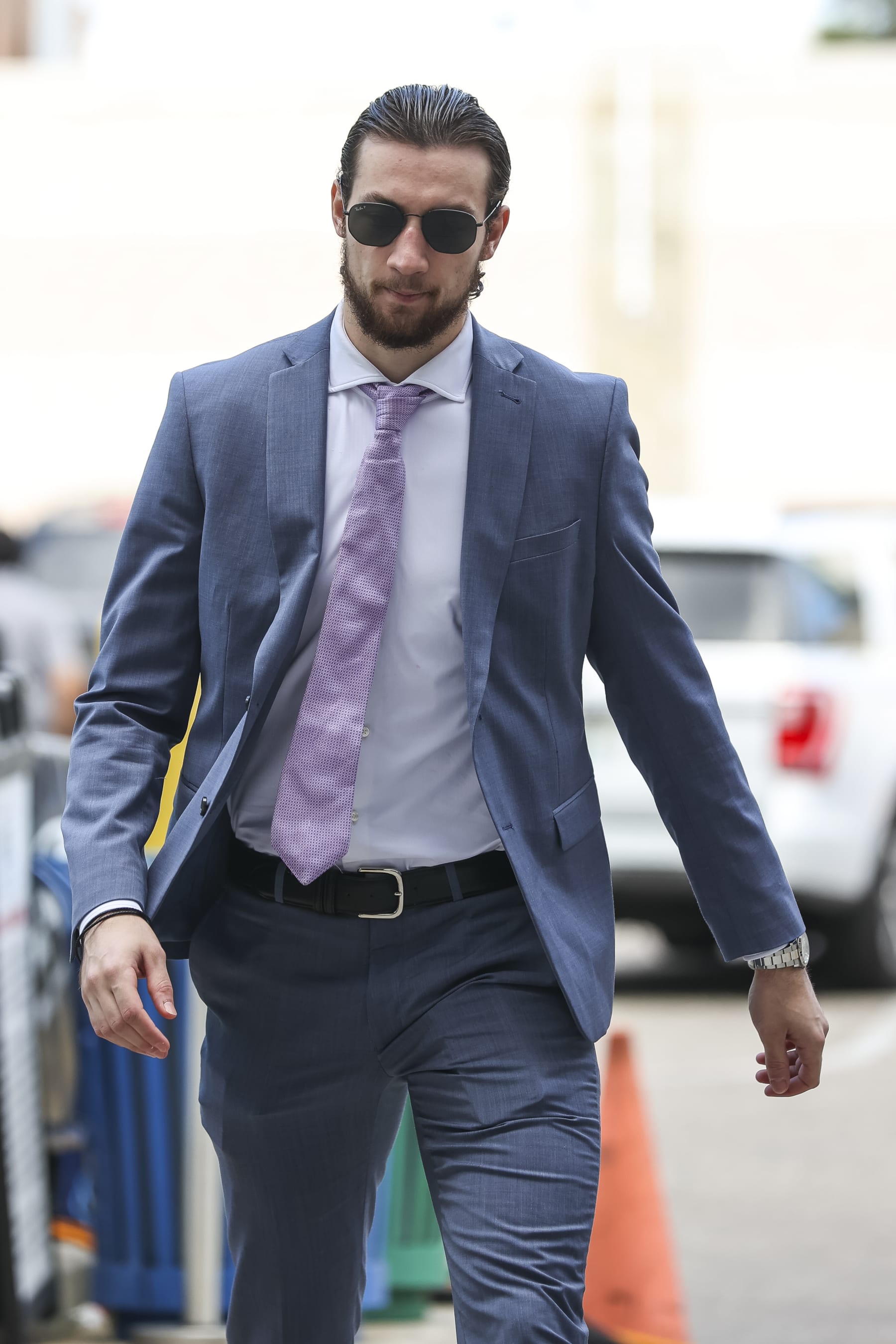 TAMPA, FL - MAY 12: Anthony Cirelli #71 of the Tampa Bay Lightning walks into Amalie Arena for the Game Six of the First Round of the 2022 Stanley Cup Playoffs against the Toronto Maple Leafs on May 12, 2022 in Tampa, Florida. (Photo by Mark LoMoglio/NHLI via Getty Images)