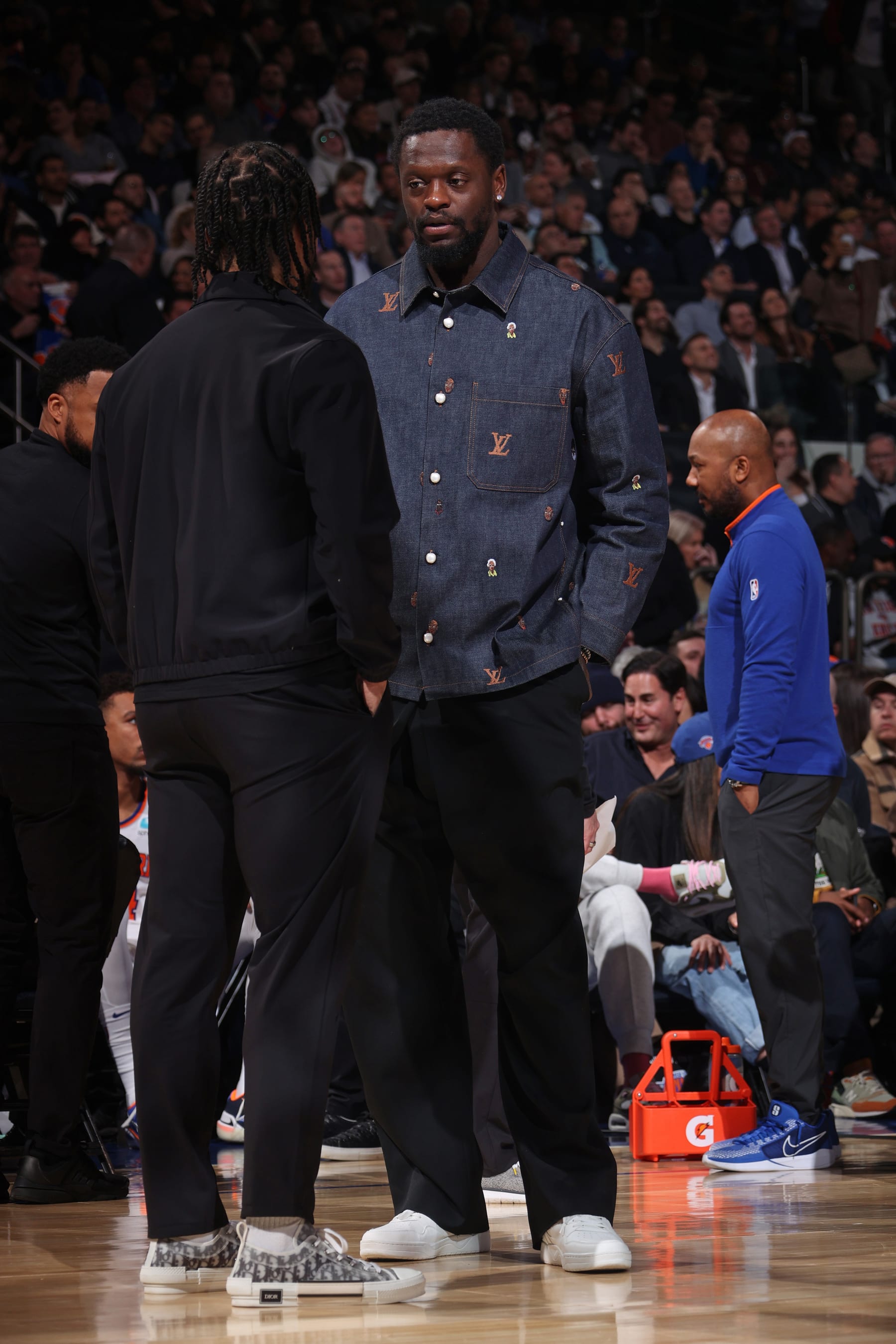 NEW YORK, NY - FEBRUARY 8: Julius Randle #30 of the New York Knicks looks on after the game against the Dallas Mavericks on February 8, 2024 at Madison Square Garden in New York City, New York.  NOTE TO USER: User expressly acknowledges and agrees that, by downloading and or using this photograph, User is consenting to the terms and conditions of the Getty Images License Agreement. Mandatory Copyright Notice: Copyright 2024 NBAE  (Photo by Nathaniel S. Butler/NBAE via Getty Images)