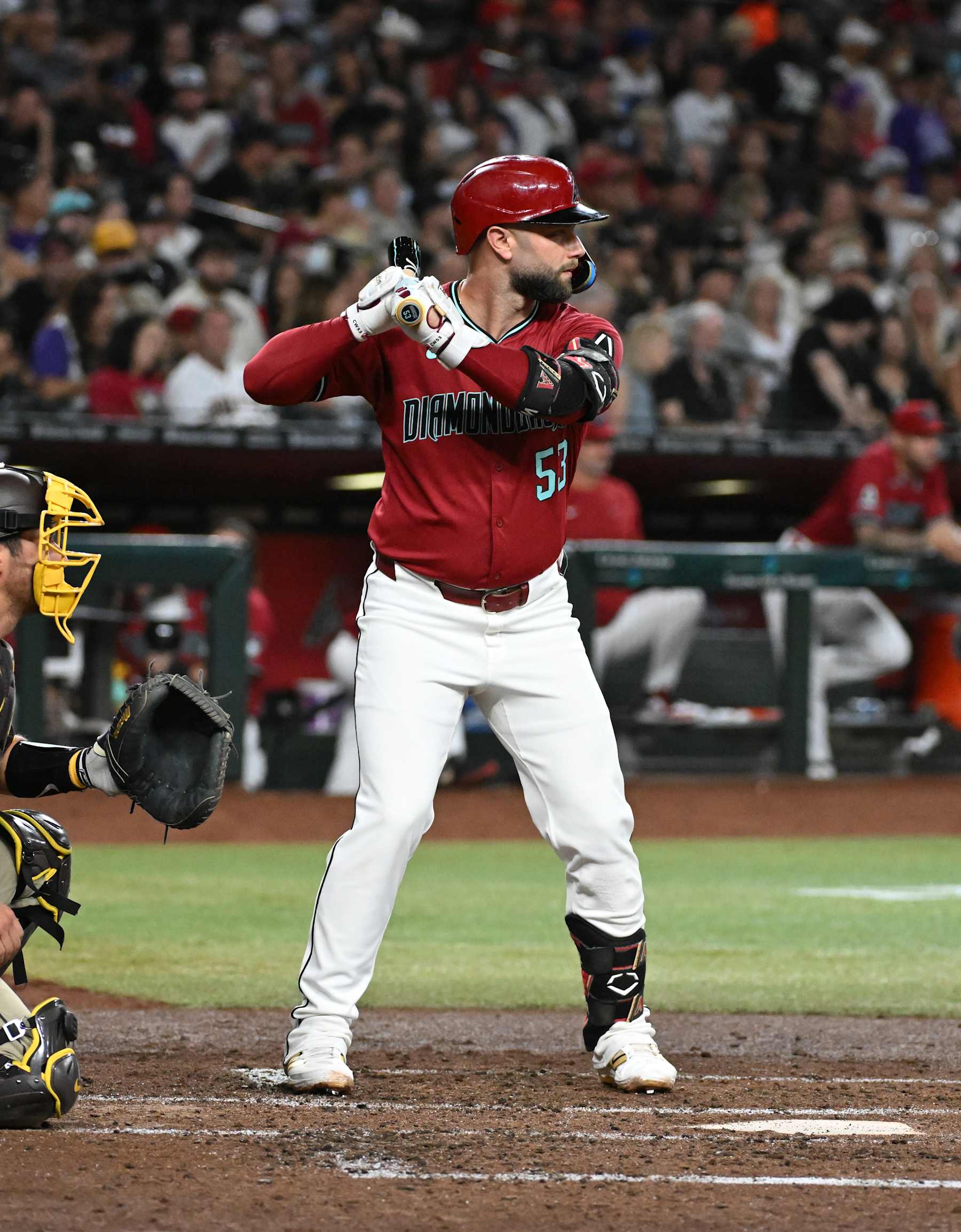 PHOENIX, ARIZONA - SEPTEMBER 28: Christian Walker #53 of the Arizona Diamondbacks gets ready in the batters box against the San Diego Padres at Chase Field on September 28, 2024 in Phoenix, Arizona. (Photo by Norm Hall/Getty Images) PHOENIX, ARIZONA - SEPTEMBER 28: Christian Walker #53 of the Arizona Diamondbacks gets ready in the batters box against the San Diego Padres at Chase Field on September 28, 2024 in Phoenix, Arizona. (Photo by Norm Hall/Getty Images)