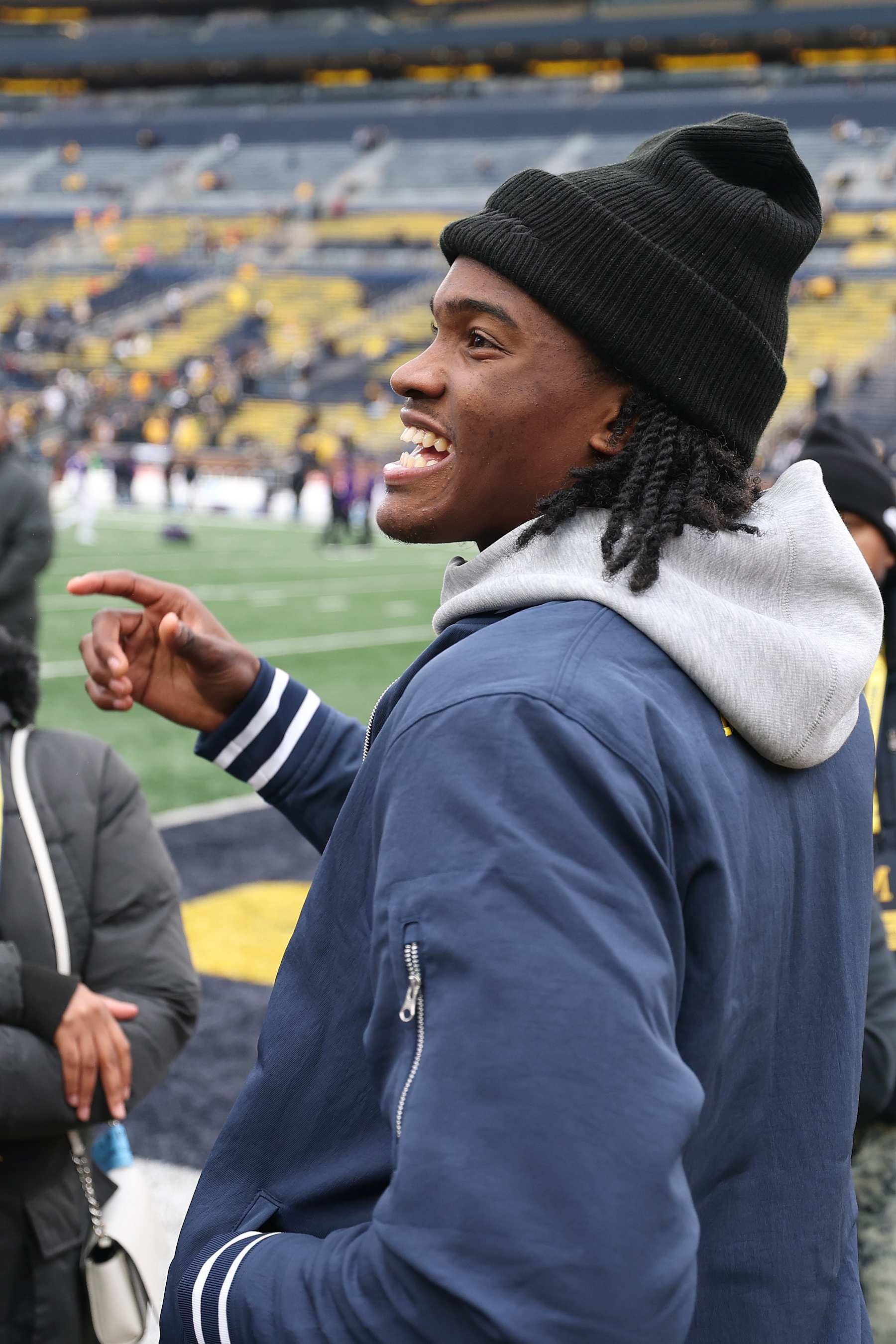 ANN ARBOR, MICHIGAN - NOVEMBER 23: 5-Star quarterback Michigan commitment Bryce Underwood on the field prior to the Michigan Wolverines playing the Northwestern Wildcats at Michigan Stadium on November 23, 2024 in Ann Arbor, Michigan. (Photo by Gregory Shamus/Getty Images)