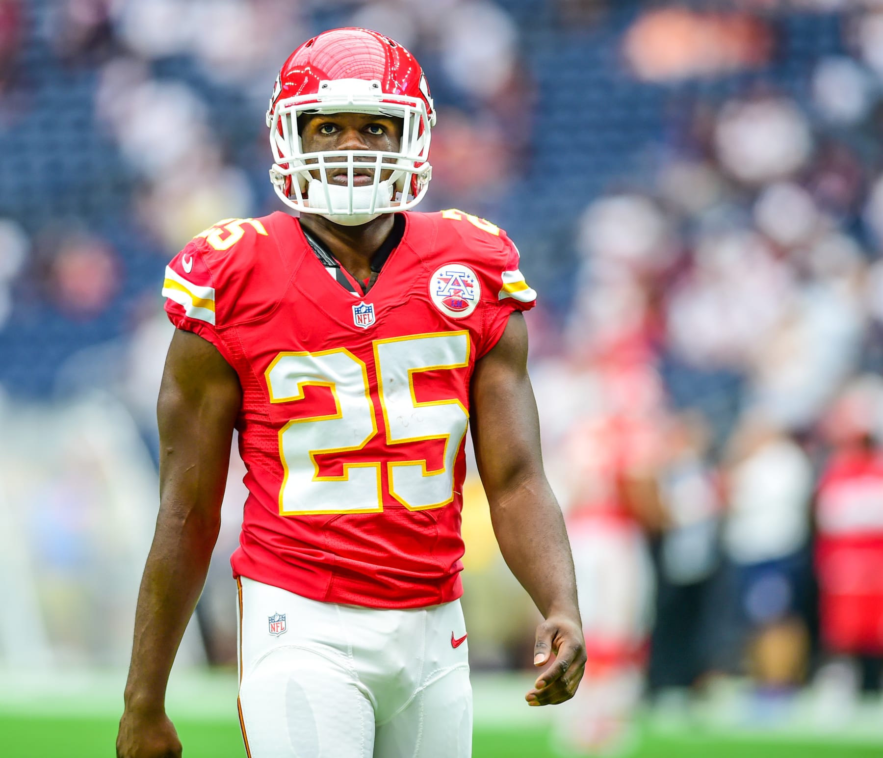 September 13, 2015: Kansas City Chiefs running back Jamaal Charles (25) during the Chiefs at Texans game at NRG Stadium, Houston, Texas. (Photo by Ken Murray/Icon Sportswire/Corbis/Icon Sportswire via Getty Images)
