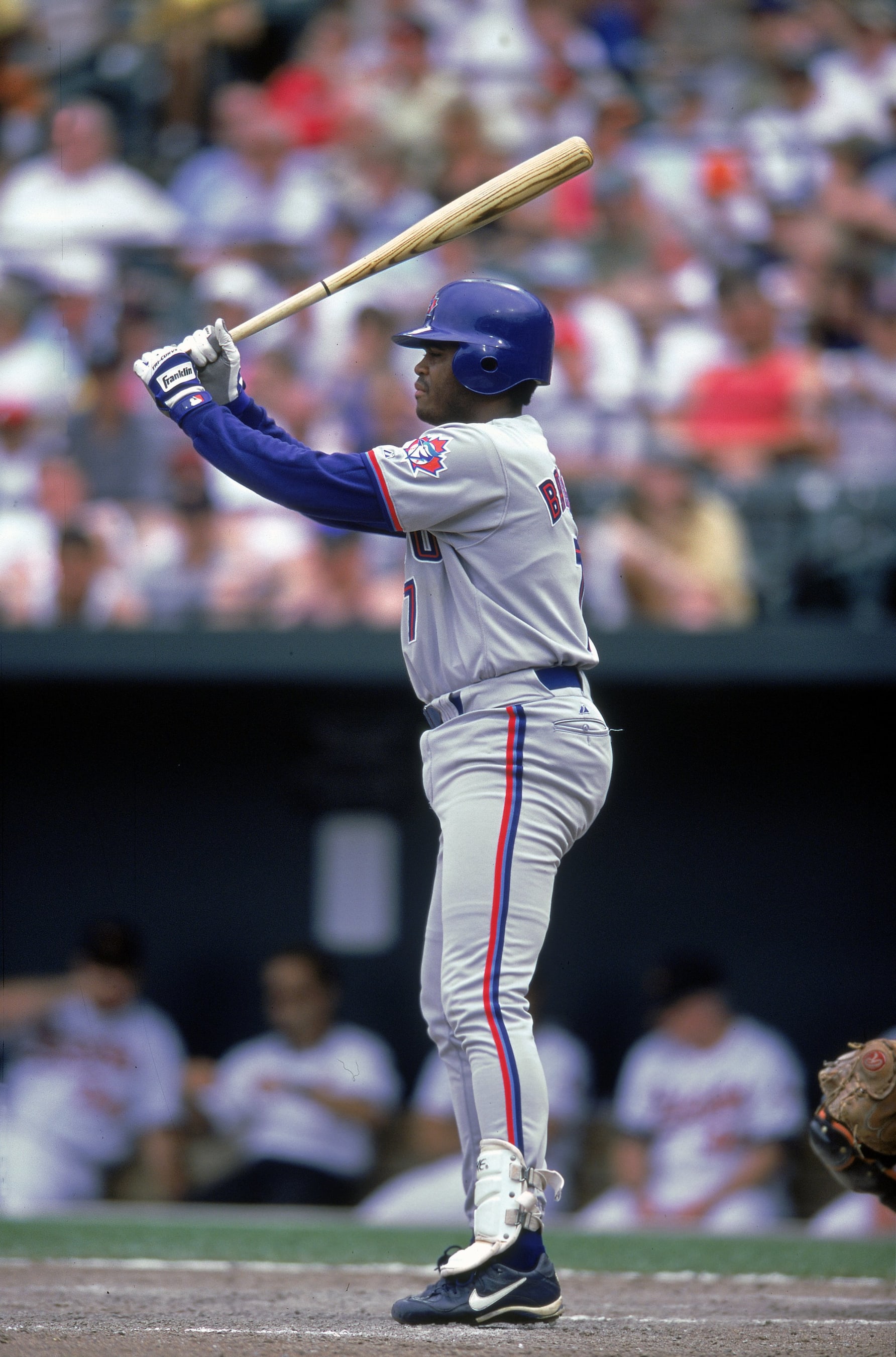 3 Jul 2000:  Tony Batista #7 of Toronto Blue Jays at bat during the game against the Baltimore Orioles at Camden Yards in Baltimore, Maryland. The Blue Jays defeated the Orioles 9-4.Mandatory Credit: Ezra O. Shaw  /Allsport