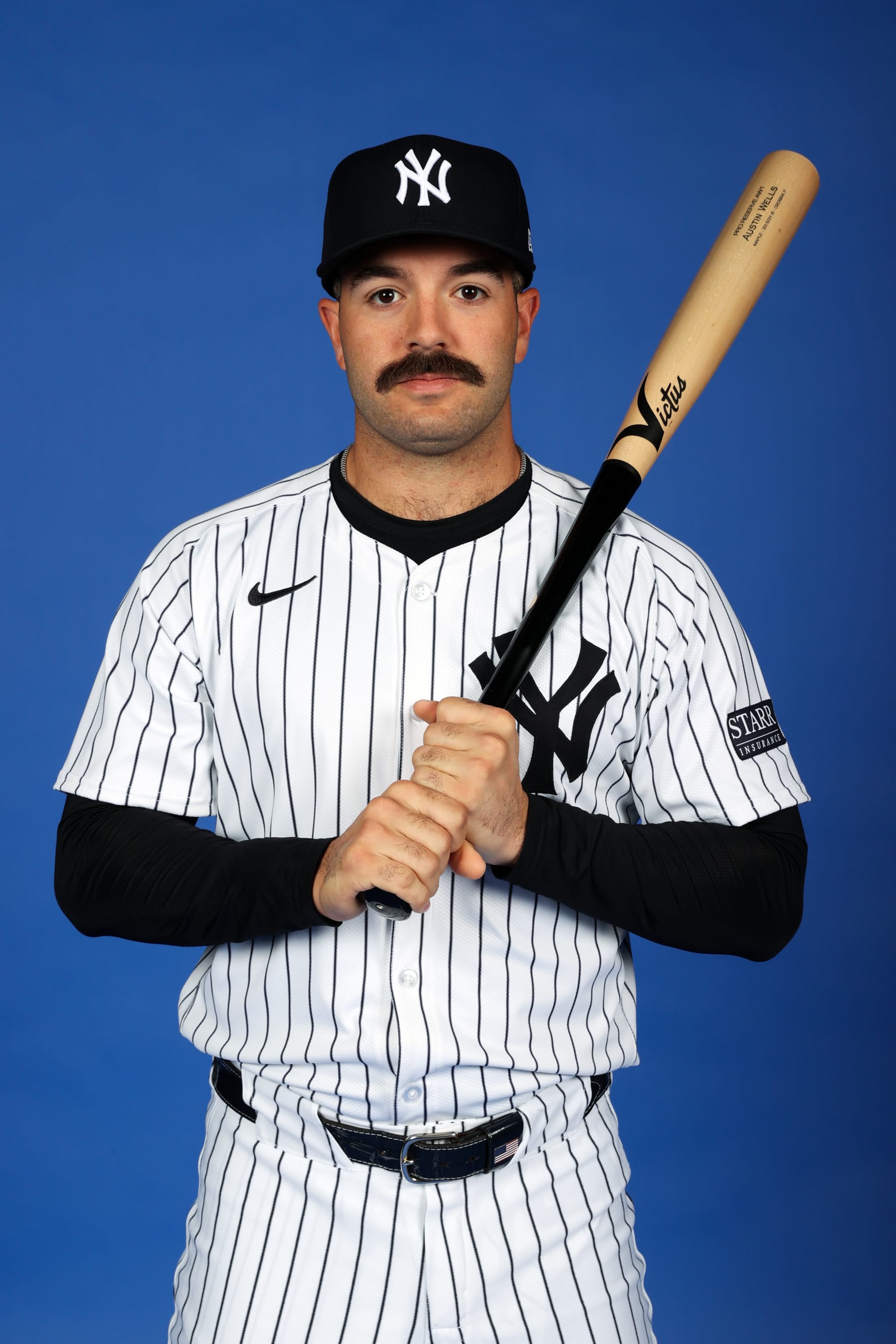 TAMPA, FL - FEBRUARY 21: Austin Wells #88 of the New York Yankees poses for a portrait during the New York Yankees Photo Day at George M. Steinbrenner Field on February 21, 2024 in Tampa, Florida. (Photo by New York Yankees/Getty Images)