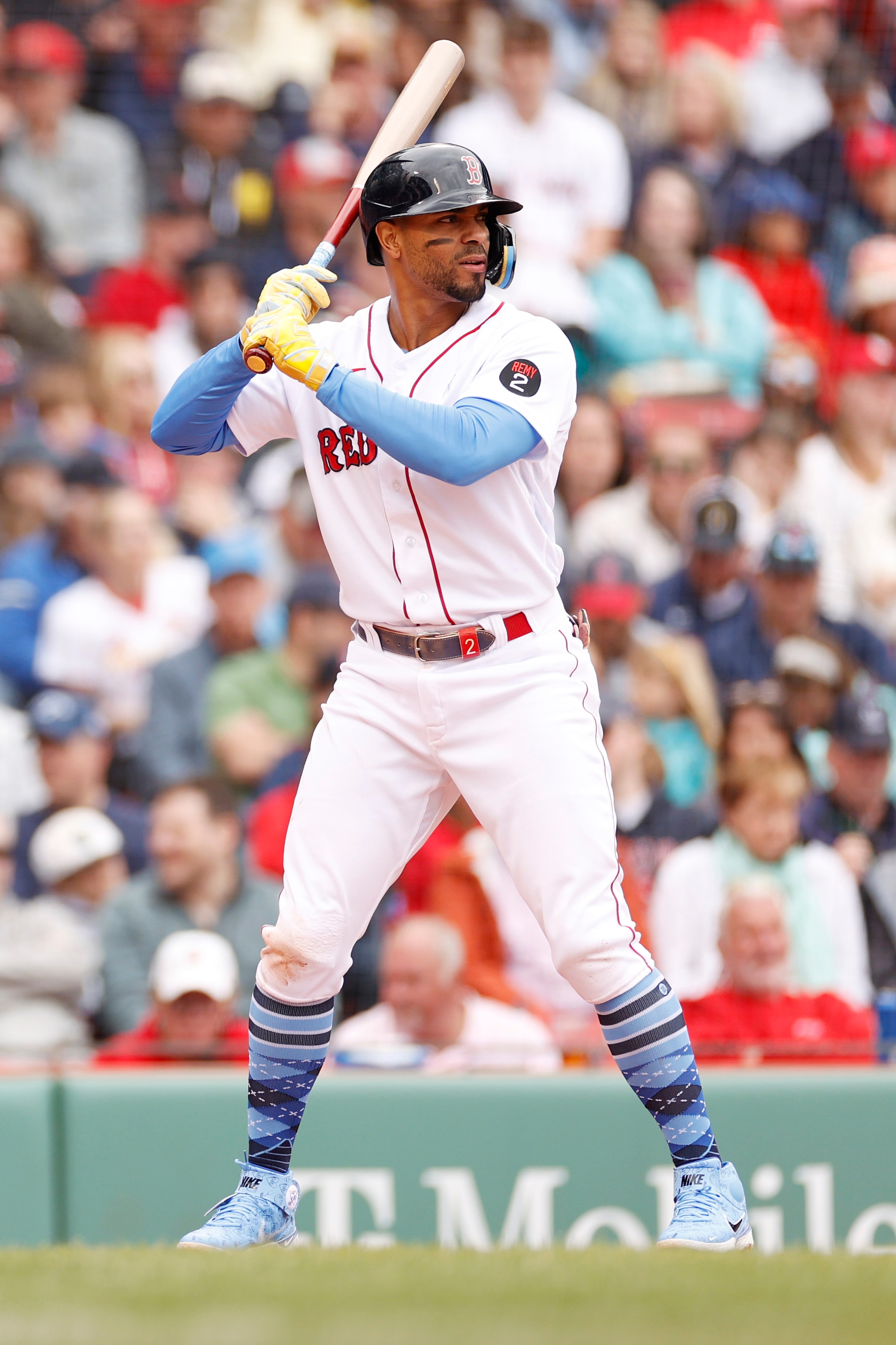 BOSTON, MASSACHUSETTS - JUNE 19: Xander Bogaerts #2 of the Boston Red Sox at bat during the second inning against the St. Louis Cardinals at Fenway Park on June 19, 2022 in Boston, Massachusetts. (Photo by Sarah Stier/Getty Images)