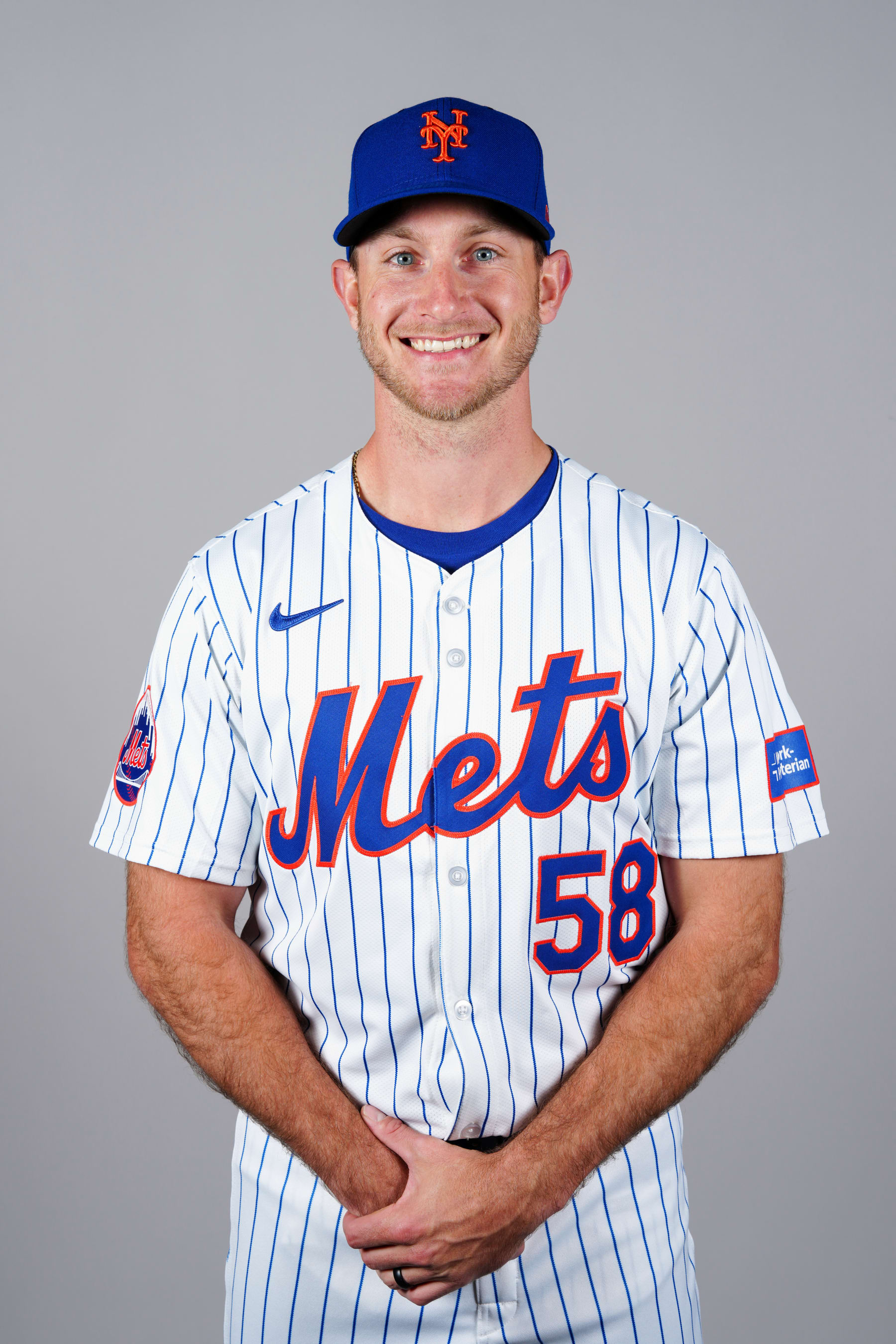 PORT ST. LUCIE, FL - FEBRUARY 22: Rylan Bannon #58 of the New York Mets poses for a photo during the New York Mets Photo Day at Clover Park on Thursday, February 22, 2024 in Port St. Lucie, Florida. (Photo by Daniel Shirey/MLB Photos via Getty Images)