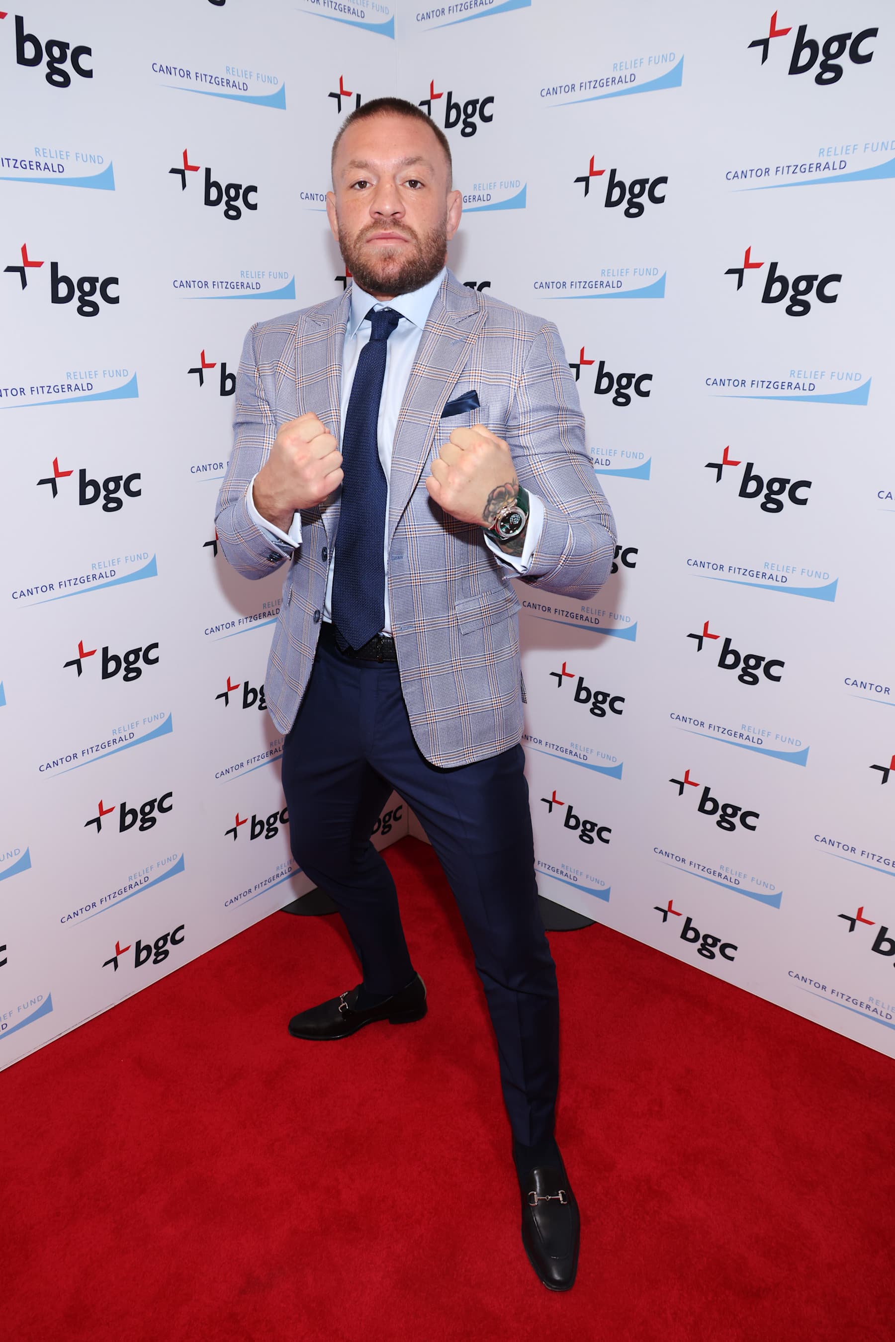 NEW YORK, NEW YORK - SEPTEMBER 11: Conor McGregor attends Charity Day 2024 hosted by The Cantor Fitzgerald Relief Fund at BGC Group on September 11, 2024 in New York City.  (Photo by Rob Kim/Getty Images for The Cantor Fitzgerald Relief Fund)