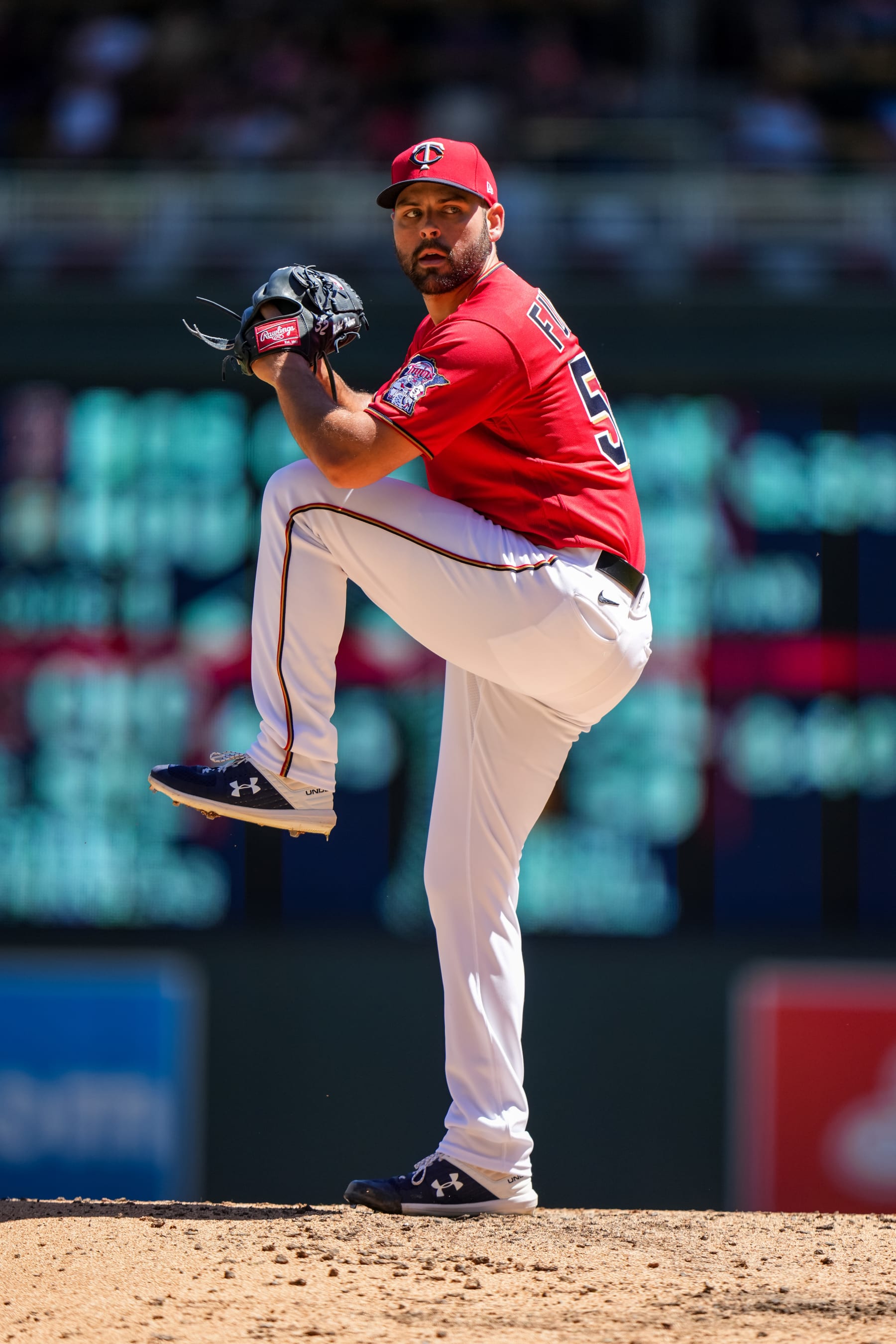 MINNEAPOLIS, MN - AUGUST 03: Michael Fulmer #52 of the Minnesota Twins pitches against the Detroit Tigers on August 3, 2022 at Target Field in Minneapolis, Minnesota. (Photo by Brace Hemmelgarn/Minnesota Twins/Getty Images)