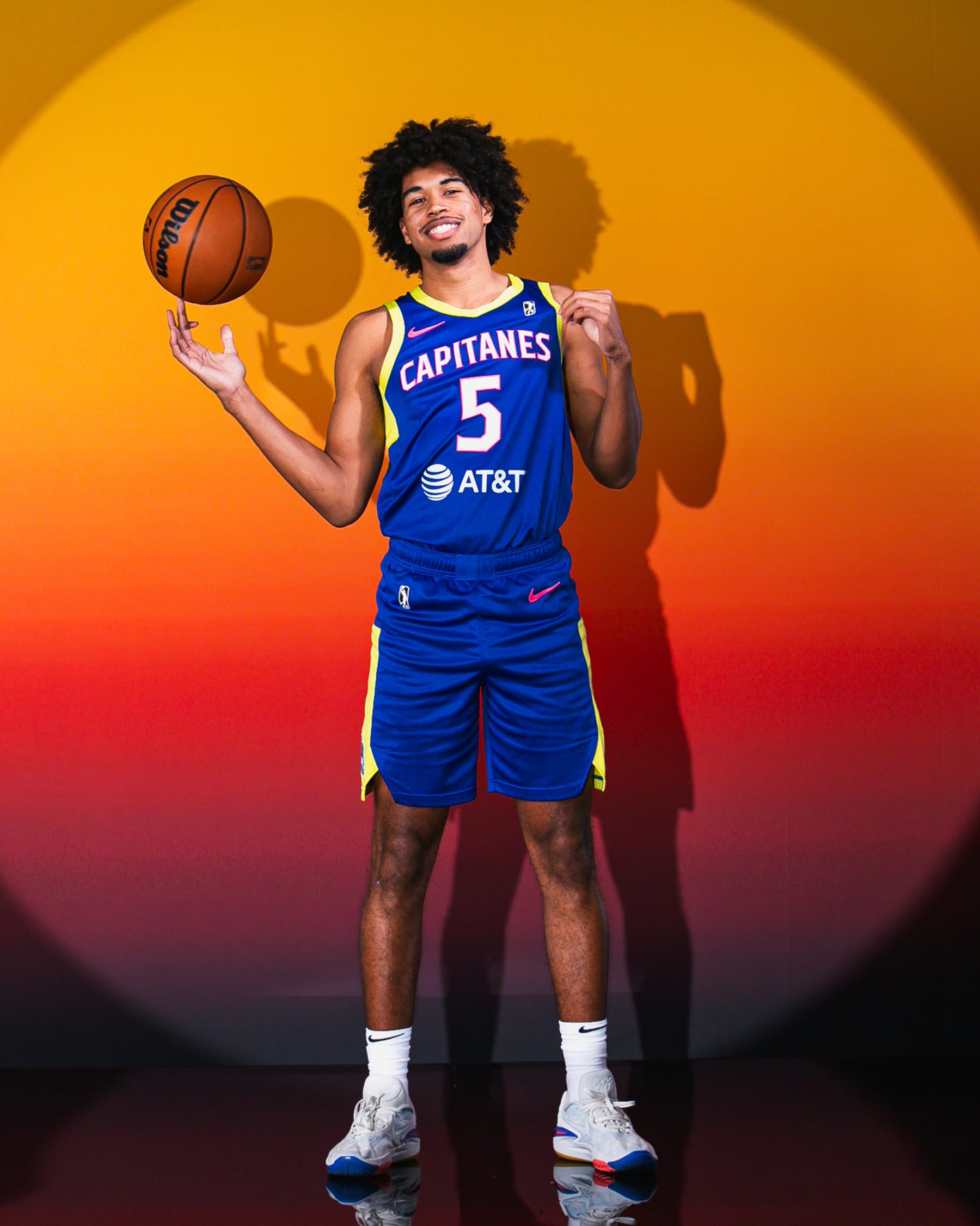 ORLANDO, FL - DECEMBER 18: Ethan Thompson #5 of the Mexico City Capitanes poses for a portrait during the 2023 G League Winter Showcase Circuit on December 17, 2023 at the Hyatt Regency in Orlando, Florida. NOTE TO USER: User expressly acknowledges and agrees that, by downloading and or using this photograph, User is consenting to the terms and conditions of the Getty Images License Agreement. Mandatory Copyright Notice: Copyright 2023 NBAE (Photo by Alex Nahorniak-Svenski/NBAE via Getty Images)