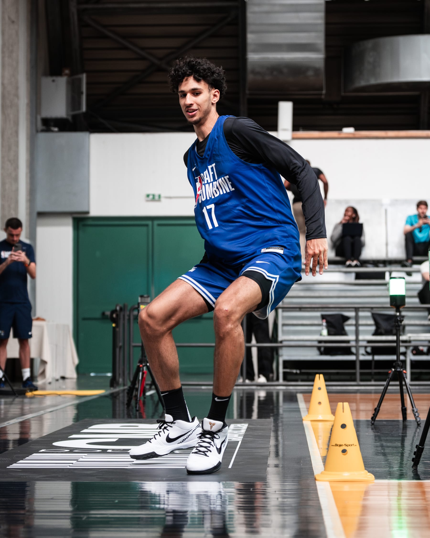 BOSTON, MA - JUNE 6: Zaccharie Risacher #17 participates in a drill during the 2024 NBA Treviso Draft Combine on June 6, 2024 in Treviso, Italy. NOTE TO USER: User expressly acknowledges and agrees that, by downloading and or using this photograph, User is consenting to the terms and conditions of the Getty Images License Agreement. Mandatory Copyright Notice: Copyright 2024 NBAE (Photo by Gioele Mason/NBAE via Getty Images)