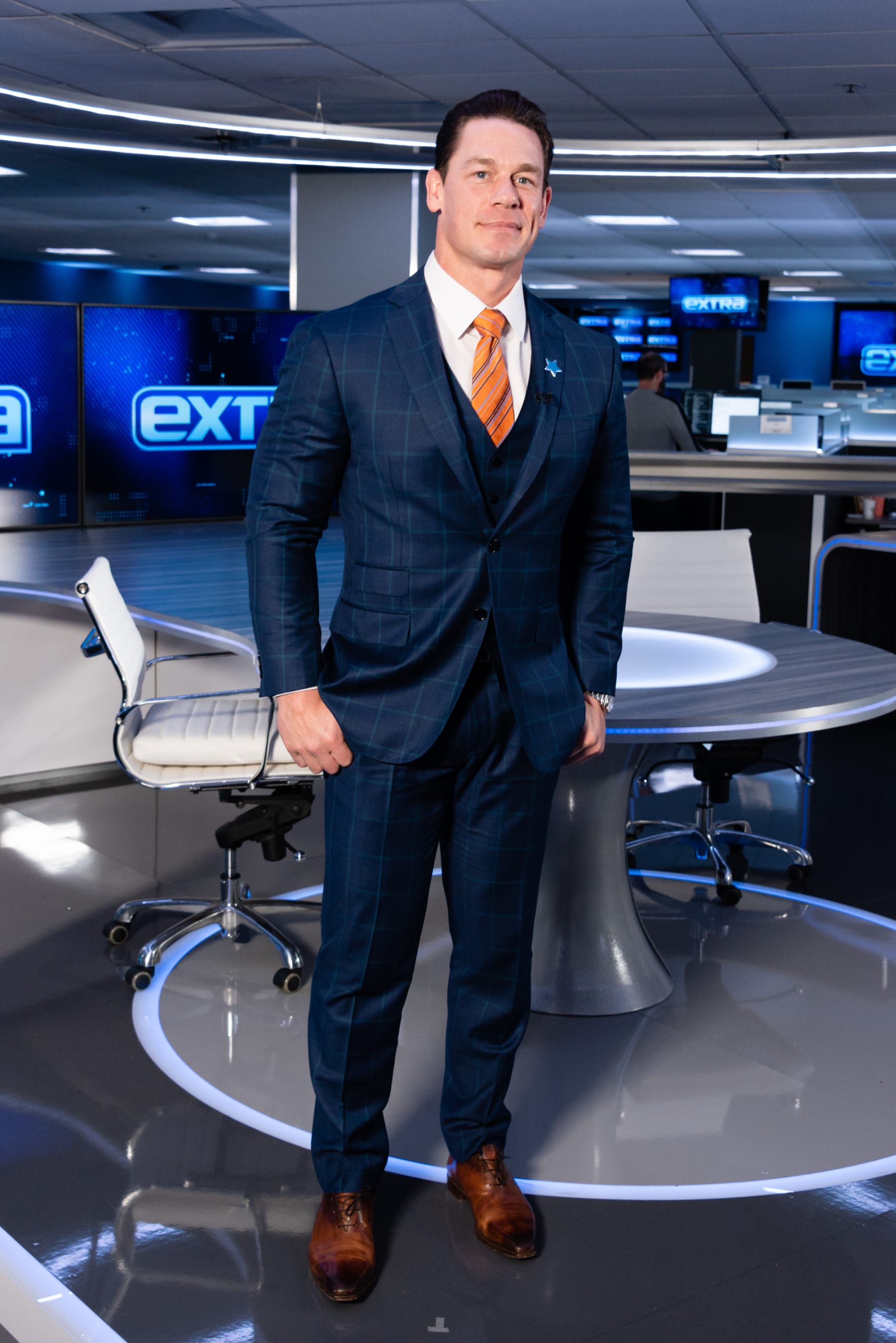 BURBANK, CALIFORNIA - JANUARY 15: John Cena visits "Extra" at Burbank Studios on January 15, 2020 in Burbank, California. (Photo by Noel Vasquez/Getty Images)
