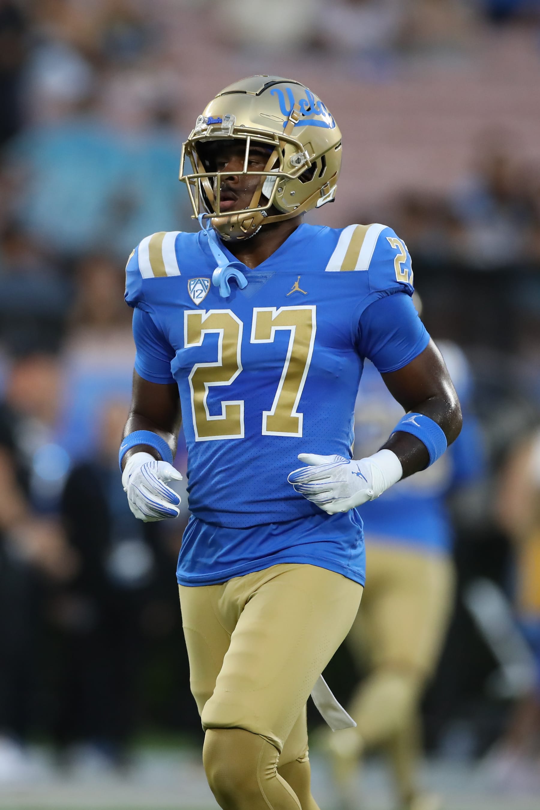 PASADENA, CA - SEPTEMBER 2: UCLA Bruins defensive back Kamari Ramsey (27) during a college football game between the Coastal Carolina Chanticleers and the UCLA Bruins on September 02, 2023, at the Rose Bowl in Pasadena, CA.(Photo by Jevone Moore/Icon Sportswire via Getty Images)
