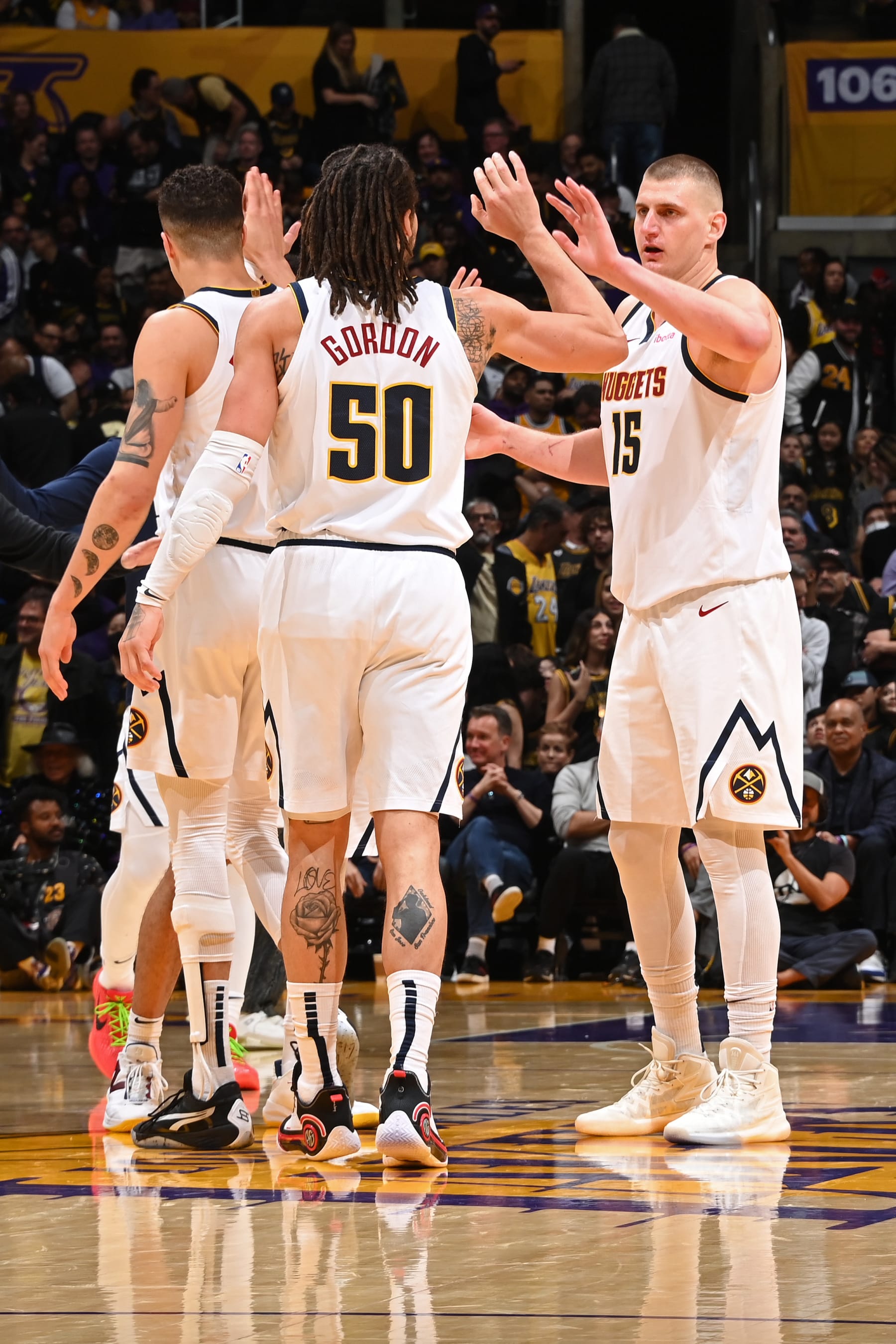 Michael Porter Jr., Aaron Gordon and Nikola JokiÄ