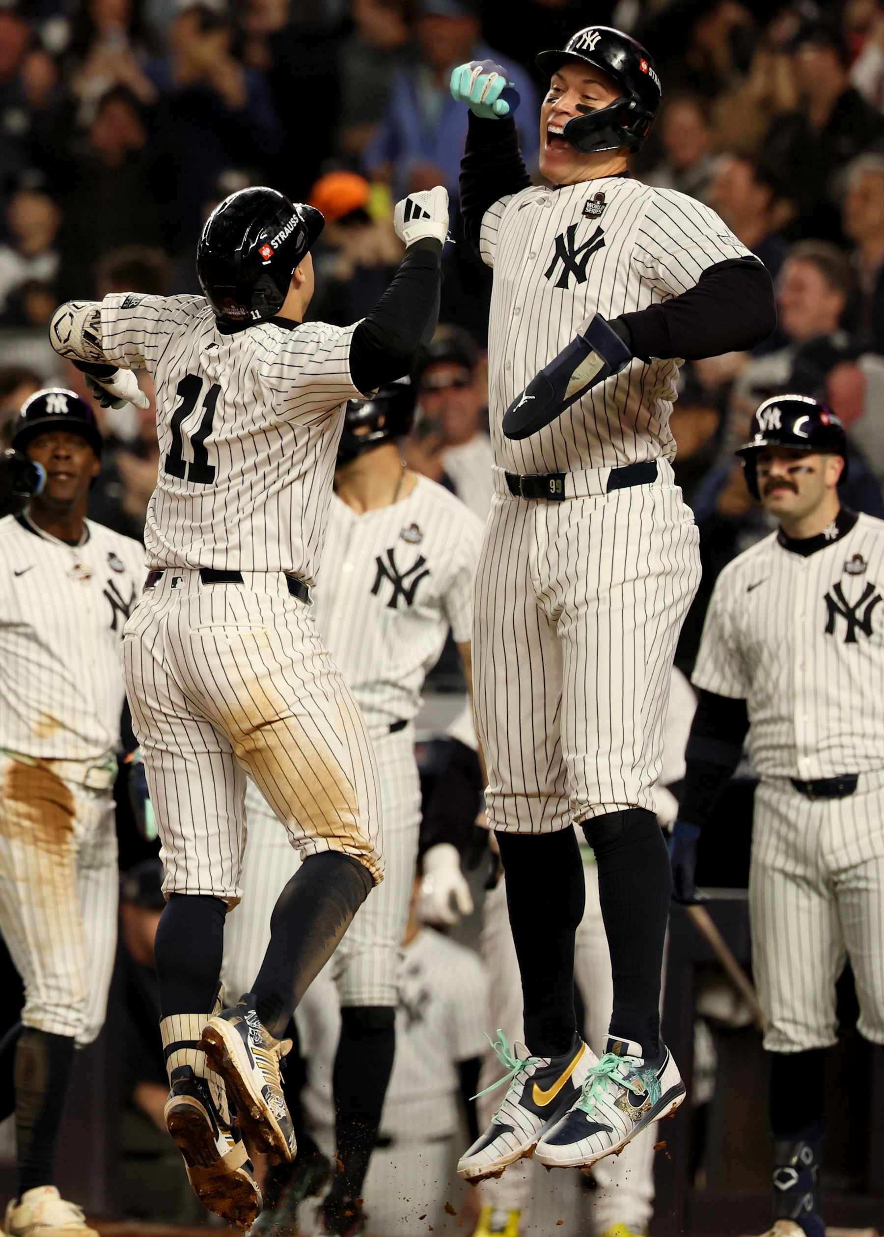 New York's Anthony Volpe and Aaron Judge