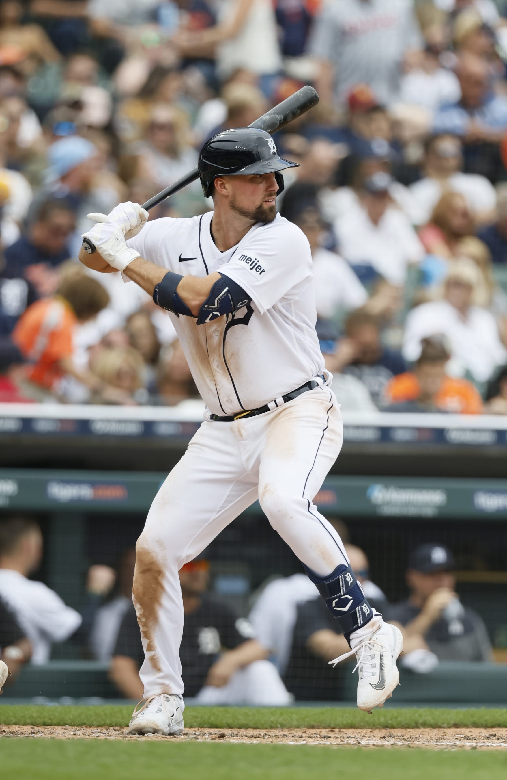 DETROIT, MI - SEPTEMBER 10: Andre Lipcius #27 of the Detroit Tigers bats against the Chicago White Sox during the fifth inning at Comerica Park on September 10, 2023 in Detroit, Michigan. (Photo by Duane Burleson/Getty Images)