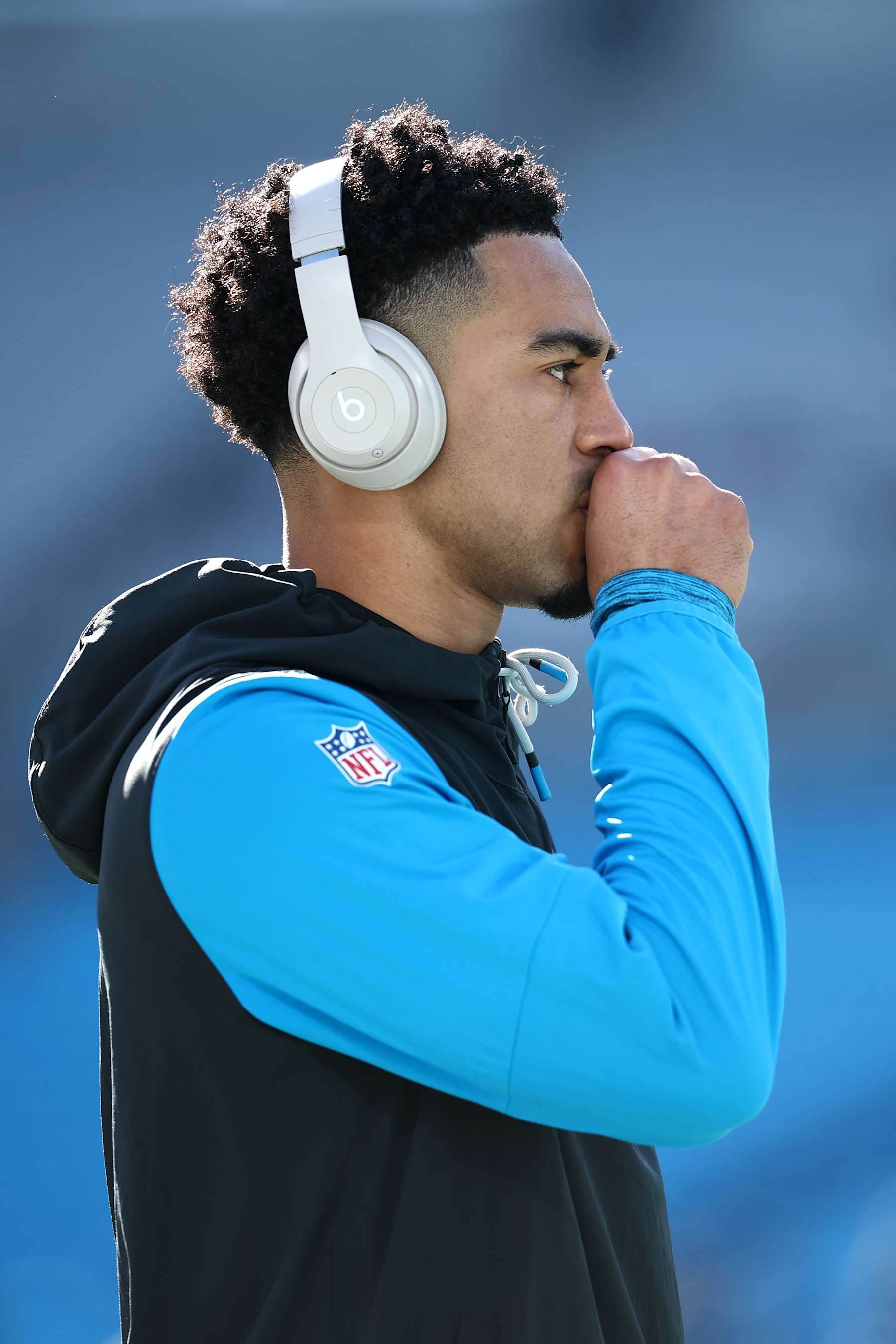CHARLOTTE, NORTH CAROLINA - DECEMBER 22: Bryce Young #9 of the Carolina Panthers looks on before playing the Arizona Cardinals at Bank of America Stadium on December 22, 2024 in Charlotte, North Carolina. (Photo by Jared C. Tilton/Getty Images)