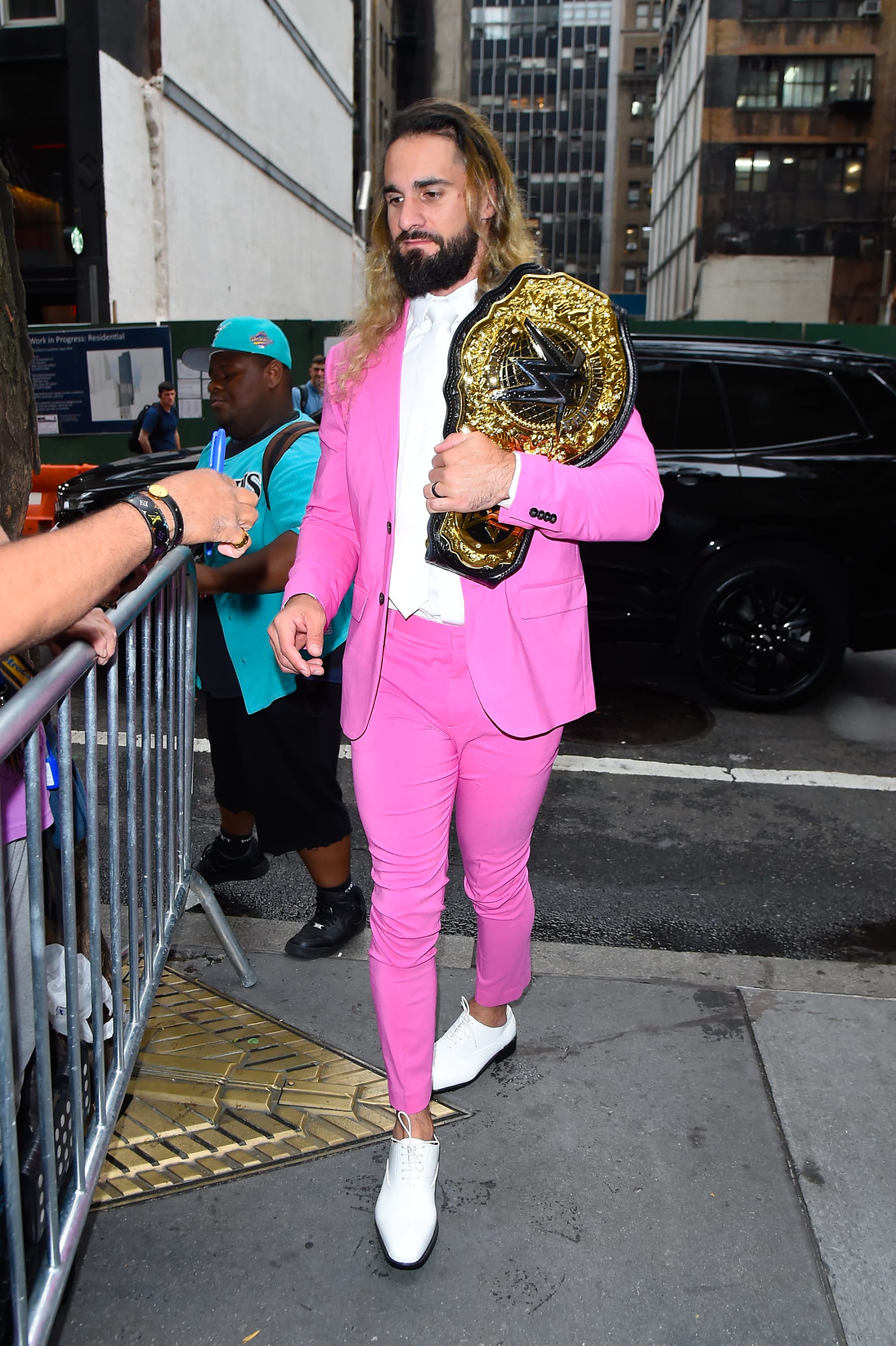 NEW YORK, NEW YORK - JUNE 27: Seth Rollins is seen outside the "Today" show on June 27, 2023 in New York City. (Photo by Raymond Hall/GC Images)