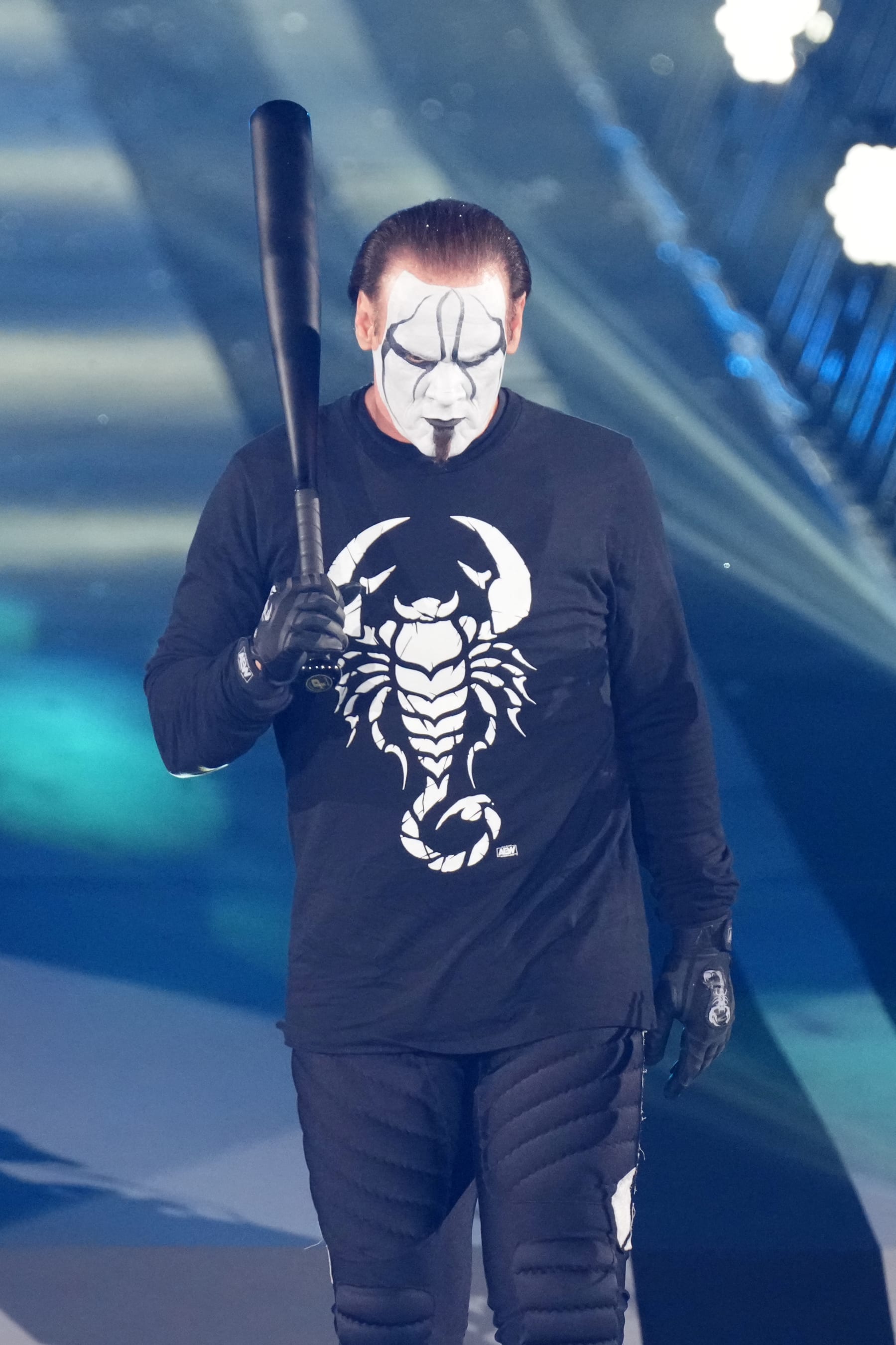YOKOHAMA, JAPAN - JANUARY 22: Sting enters the ring during the Pro-Wrestling NOAH - GREAT MUTA FINAL "BYE-BYE" at Yokohama Arena on January 22, 2023 in Yokohama, Kanagawa, Japan. (Photo by Etsuo Hara/Getty Images)