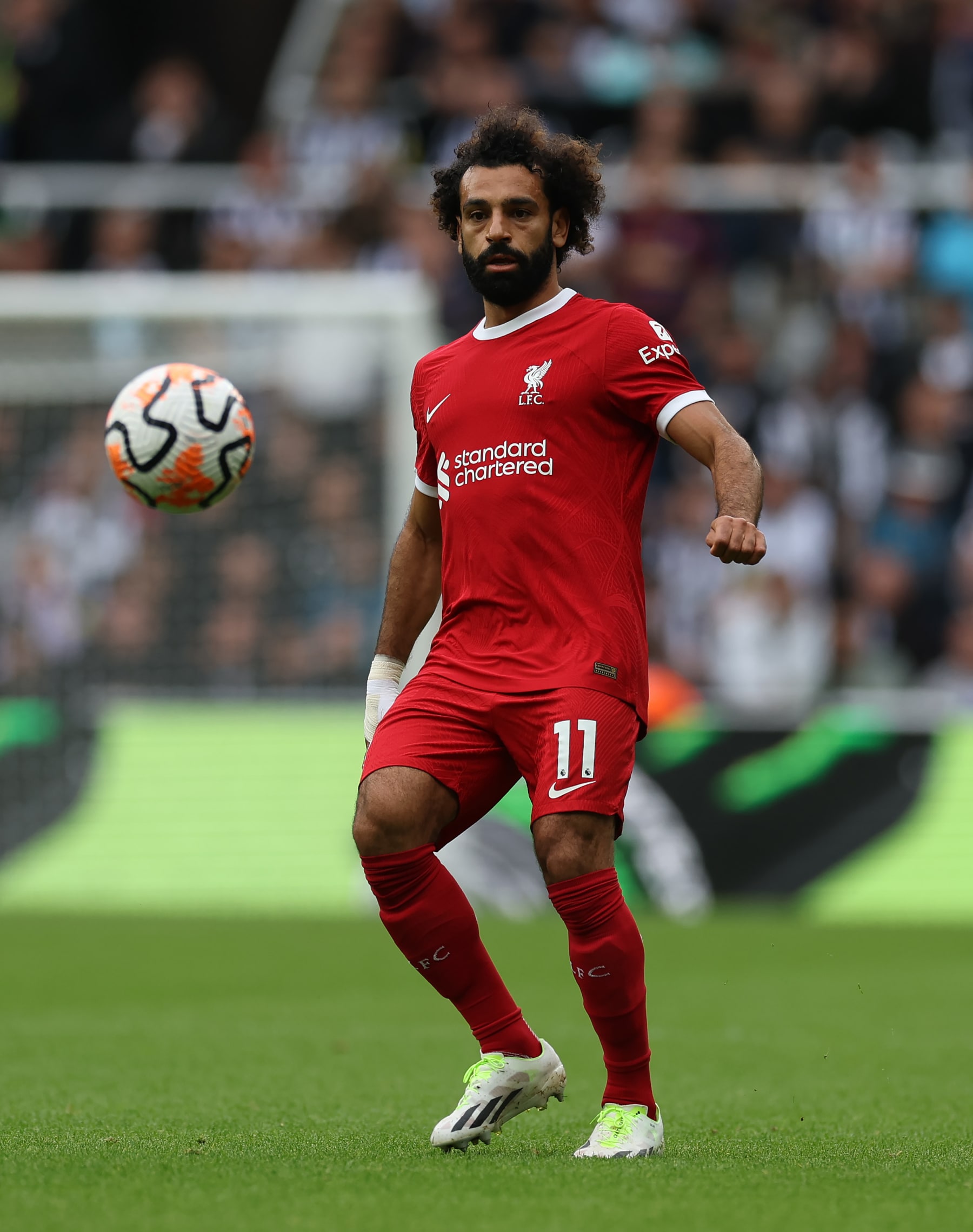 NEWCASTLE UPON TYNE, ENGLAND - AUGUST 27: Mo Salah of Liverpool is seen during the Premier League match between Newcastle United and Liverpool FC at St. James Park on August 27, 2023 in Newcastle upon Tyne, England. (Photo by Ian MacNicol/Getty Images)