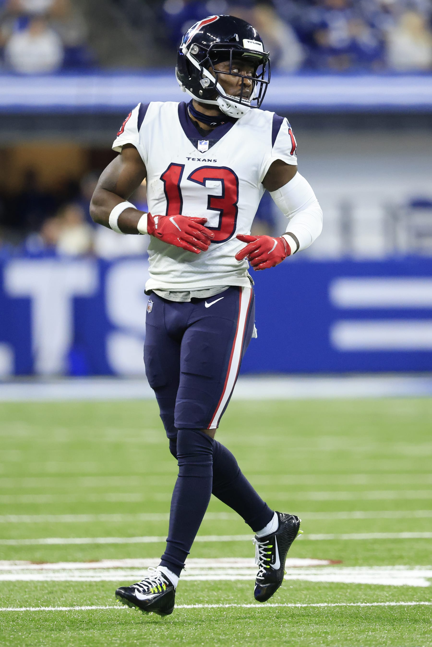 INDIANAPOLIS, INDIANA - JANUARY 08: Brandin Cooks #13 of the Houston Texans on the field in the game against the Indianapolis Colts at Lucas Oil Stadium on January 08, 2023 in Indianapolis, Indiana. (Photo by Justin Casterline/Getty Images)