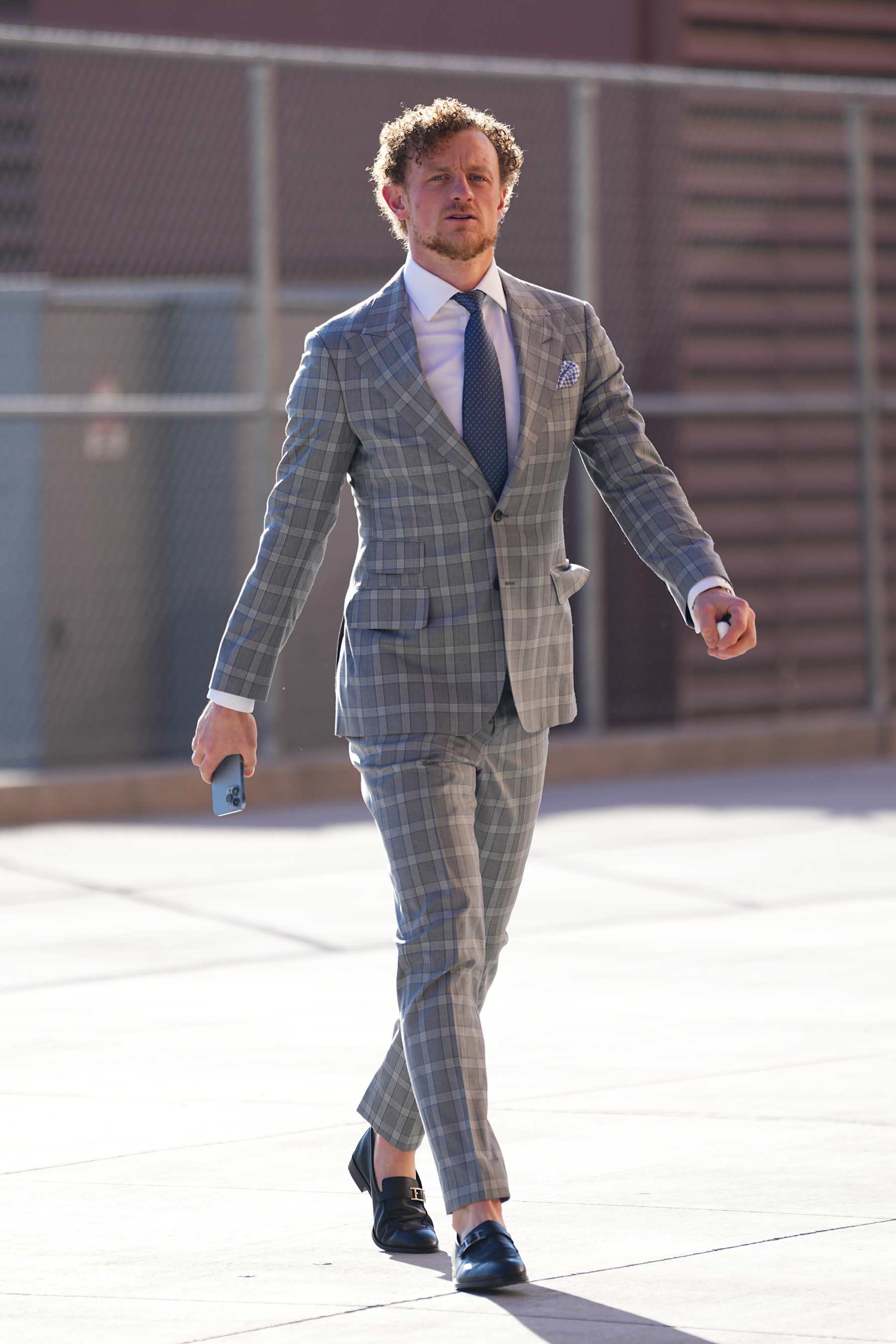 LAS VEGAS, NEVADA - DECEMBER 29: Jack Eichel #9 of the Vegas Golden Knights arrives prior to a game against the Calgary Flames at T-Mobile Arena on December 29, 2024 in Las Vegas, Nevada. (Photo by Jeff Bottari/NHLI via Getty Images)