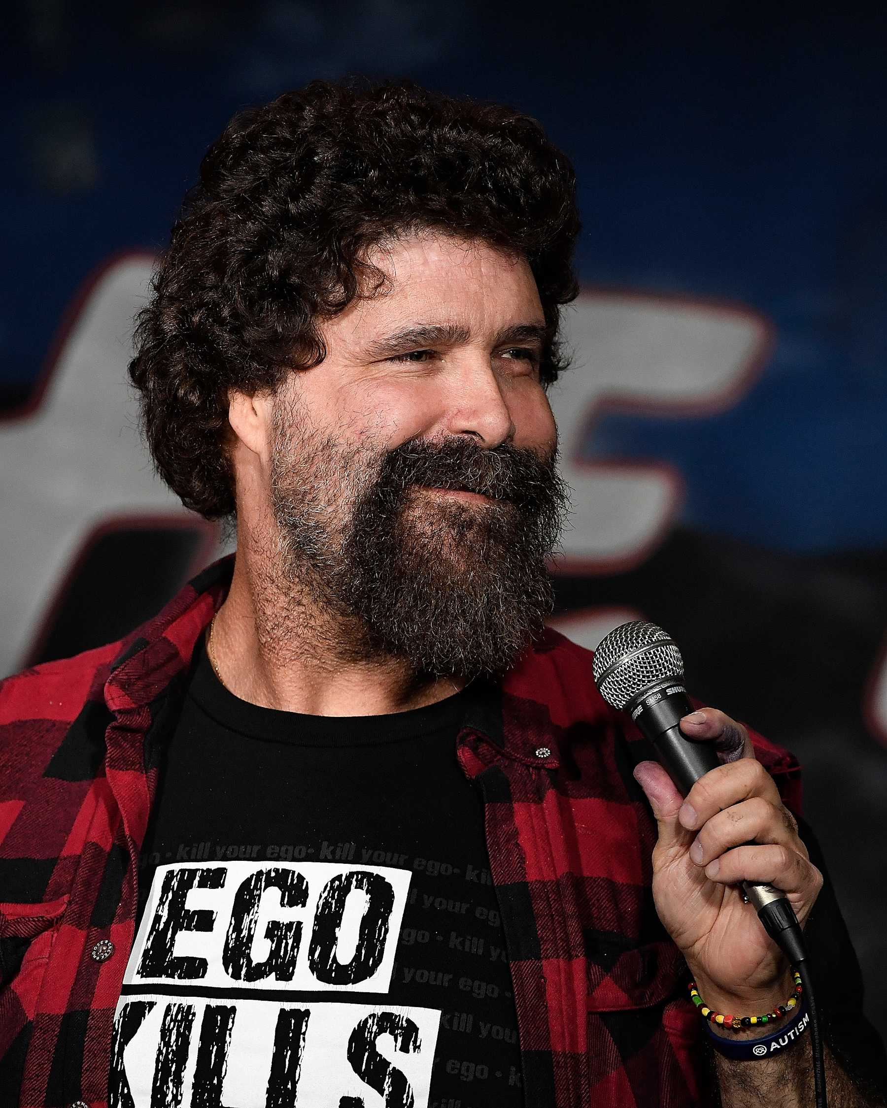 PASADENA, CA - MAY 03:  Wrestler Mick Foley performs during his appearance at The Ice House Comedy Club on May 3, 2018 in Pasadena, California.  (Photo by Michael S. Schwartz/Getty Images)
