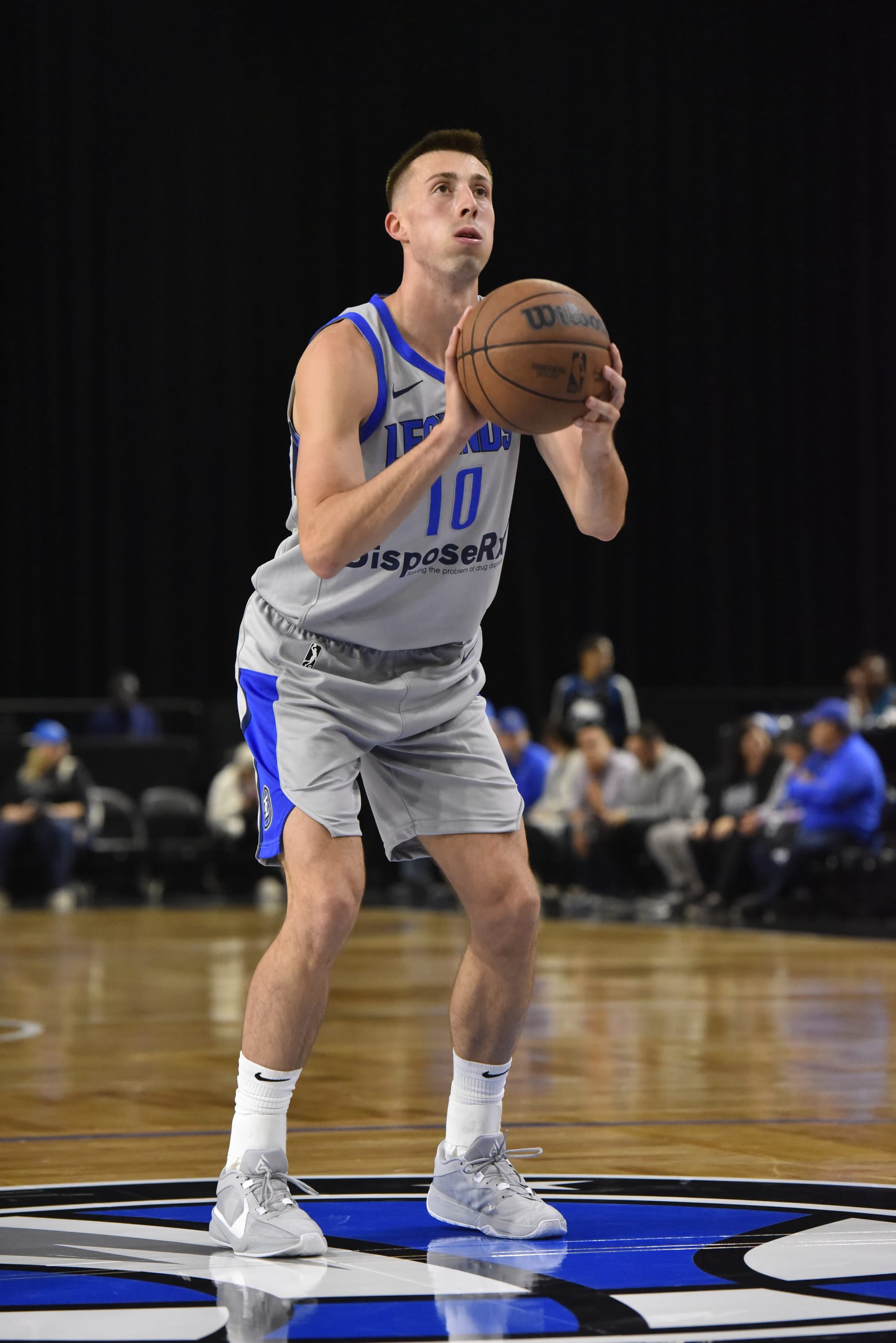 KISSIMMEE, FL - NOVEMBER 16: Joe Wieskamp #10 of the Texas Legends shoots a free throw during the game against the Osceola Magic during the game on November 16, 2023 at Silver Spurs Arena in Kissimmee, Florida. NOTE TO USER: User expressly acknowledges and agrees that, by downloading and or using this photograph, User is consenting to the terms and conditions of the Getty Images License Agreement. Mandatory Copyright Notice: Copyright 2023 NBAE (Photo by Gary Bassing/NBAE via Getty Images)