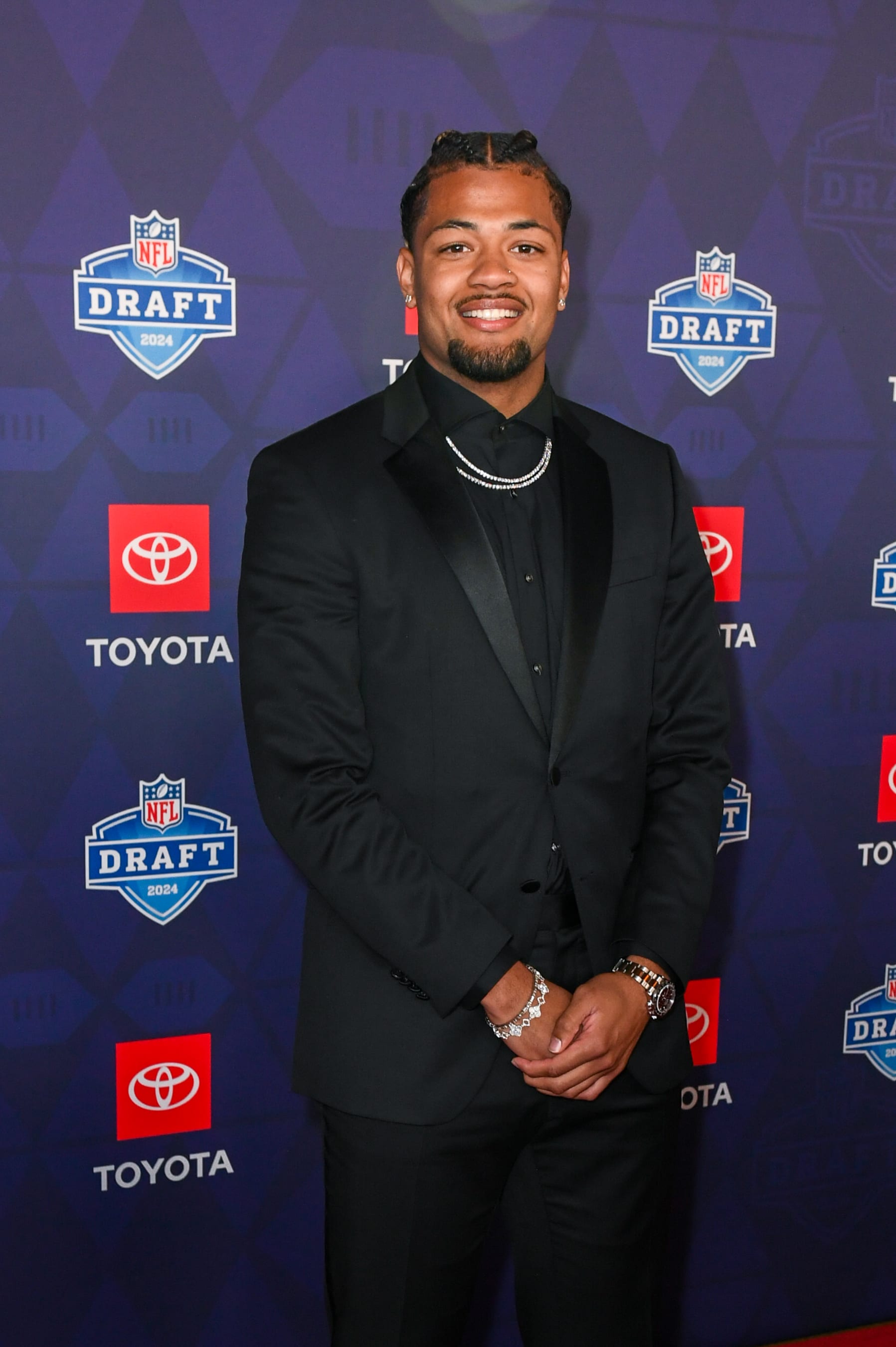 DETROIT, MICHIGAN - APRIL 25: Rome Odunze arrives to the 2024 NFL Draft at the Fox Theatre on April 25, 2024 in Detroit, Michigan. (Photo by Aaron J. Thornton/Getty Images)