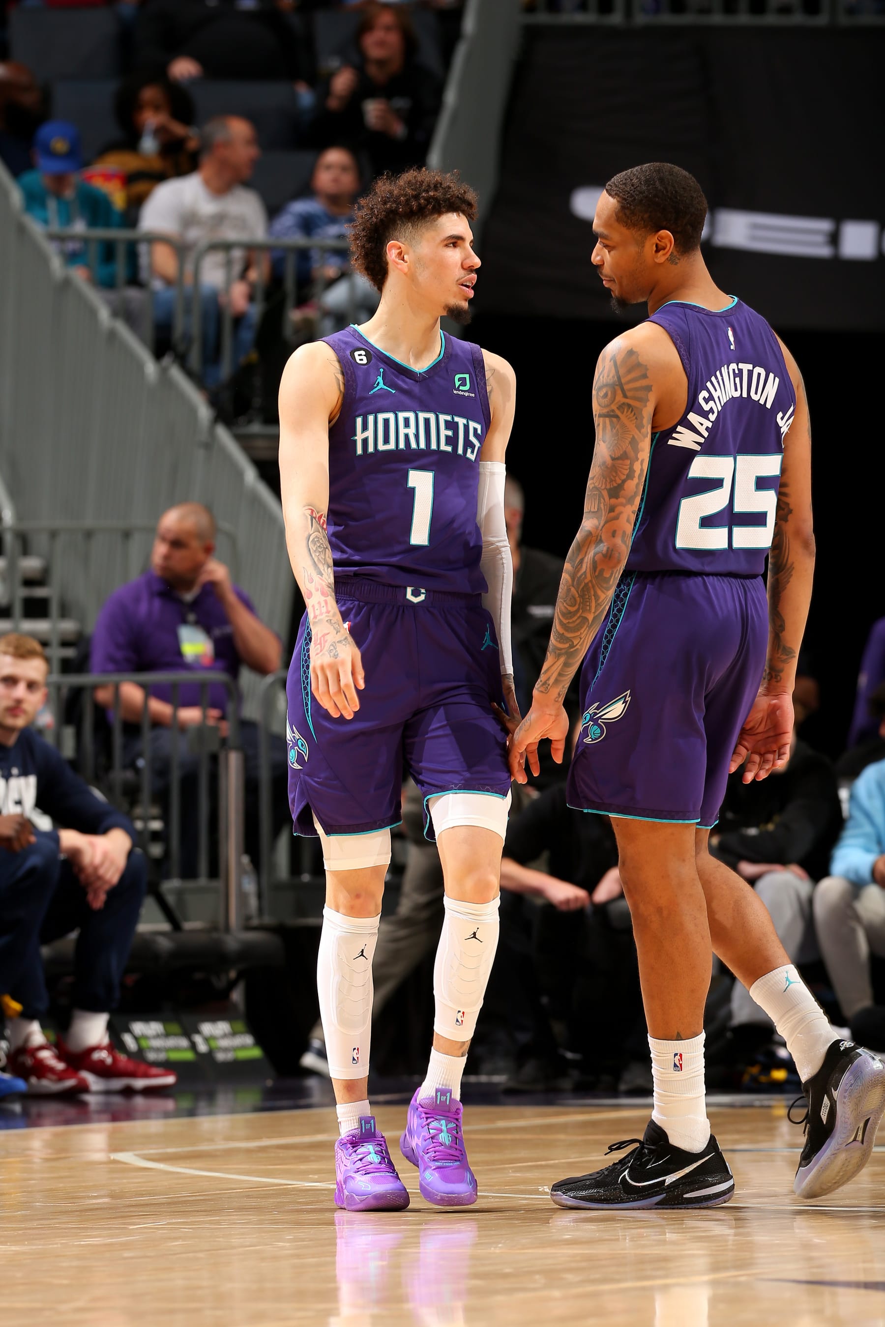 LaMelo Ball (left) and P.J. Washington (right)