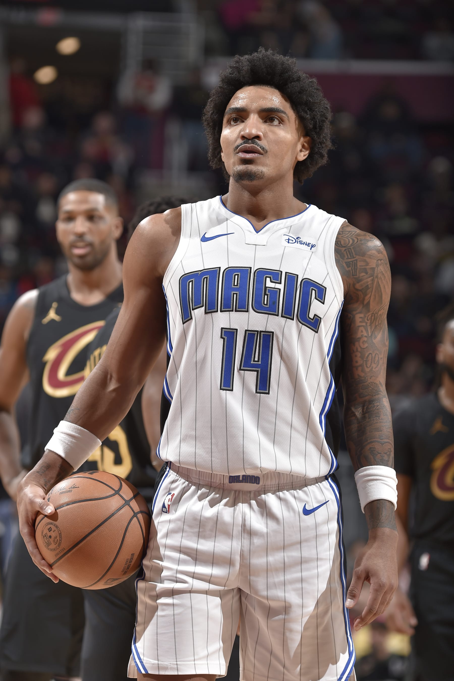 CLEVELAND, OH - DECEMBER 6: Gary Harris #14 of the Orlando Magic looks on during the game against the Cleveland Cavaliers on December 6, 2023 at Rocket Mortgage FieldHouse in Cleveland, Ohio. NOTE TO USER: User expressly acknowledges and agrees that, by downloading and/or using this Photograph, user is consenting to the terms and conditions of the Getty Images License Agreement. Mandatory Copyright Notice: Copyright 2023 NBAE (Photo by David Liam Kyle/NBAE via Getty Images)