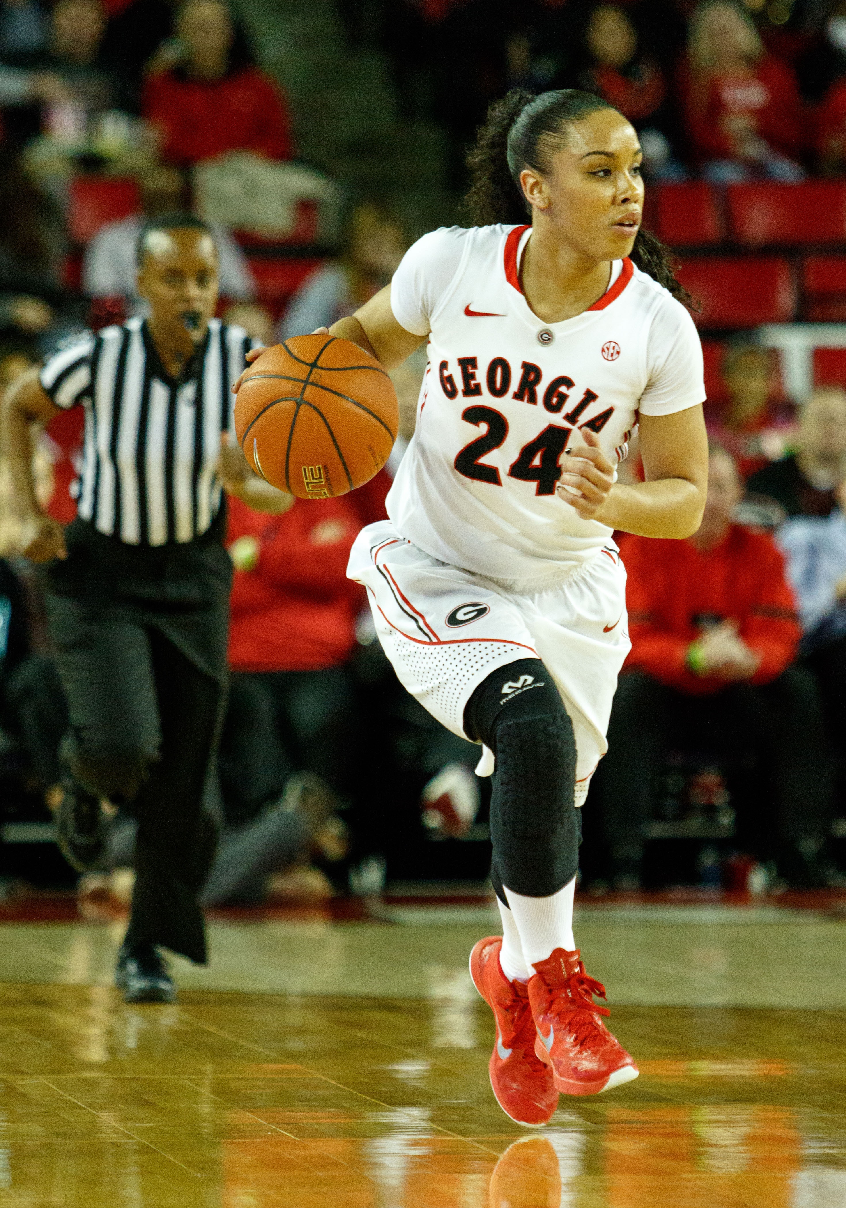 05 February 2015: Georgia's Marjorie Butler in Georgia Bulldogs 58-35 loss to the South Carolina Gamecocks at Stegeman Coliseum in Athens, GA. (Photo by Darrell Walker/Icon Sportswire/Corbis/Icon Sportswire via Getty Images)