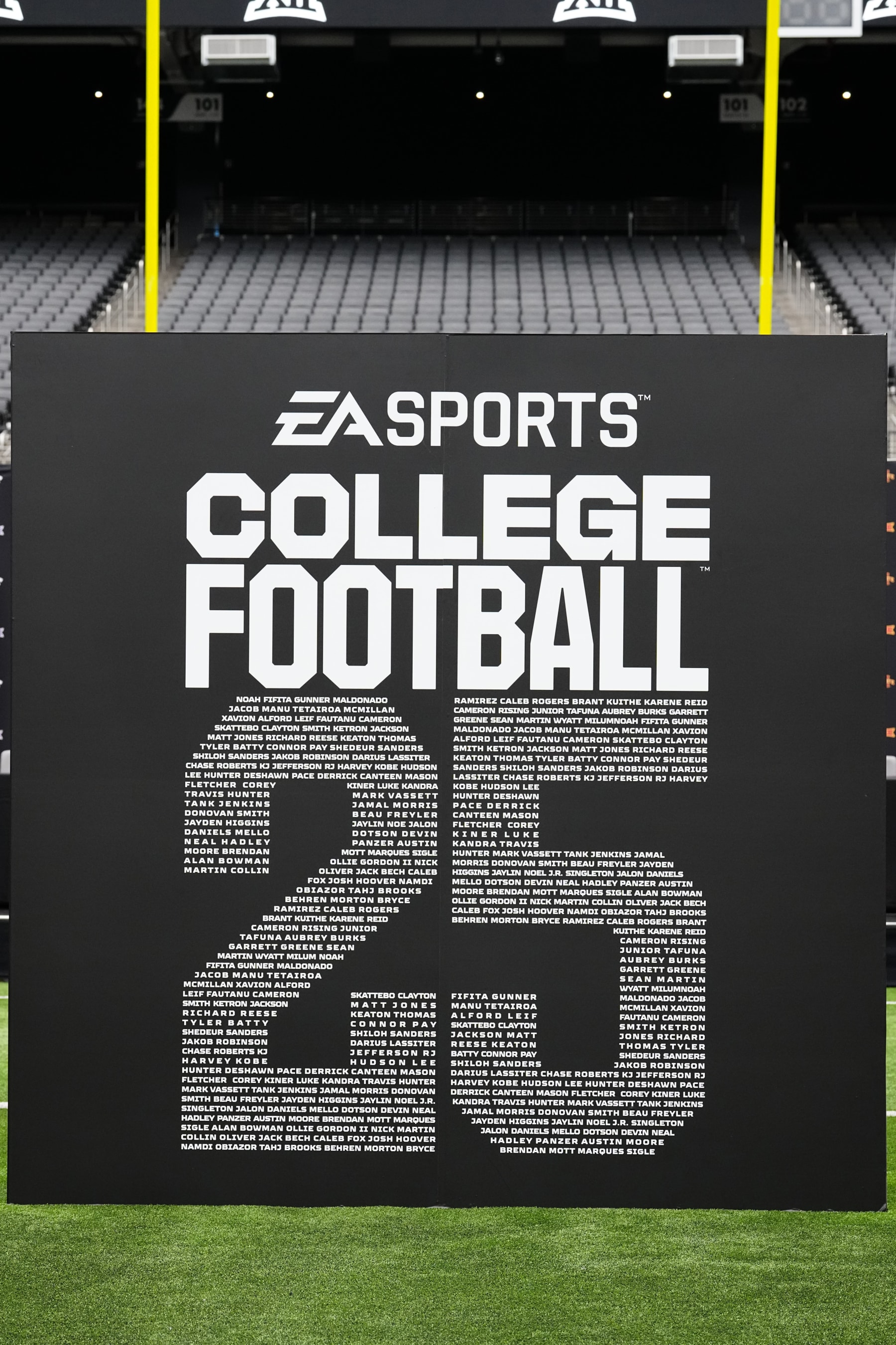 LAS VEGAS, NEVADA - JULY 09: EA Sports College Football signage at the 2024 Big 12 Conference Football Media Days at Allegiant Stadium on July 09, 2024 in Las Vegas, Nevada. (Photo by Louis Grasse/Getty Images)
