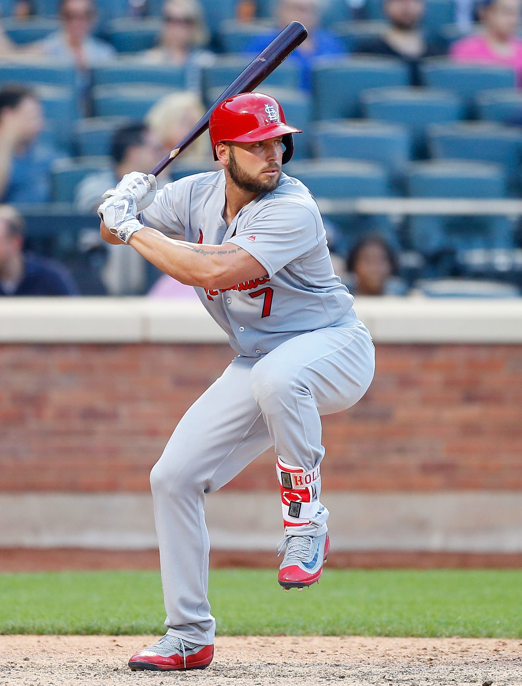 NEW YORK, NY - JULY 26:  Matt Holliday #7 of the St. Louis Cardinals in action against the New York Mets at Citi Field on July 26, 2016 in the Flushing neighborhood of the Queens borough of New York City. The Cardinals defeated the Mets 3-2.  (Photo by Jim McIsaac/Getty Images)