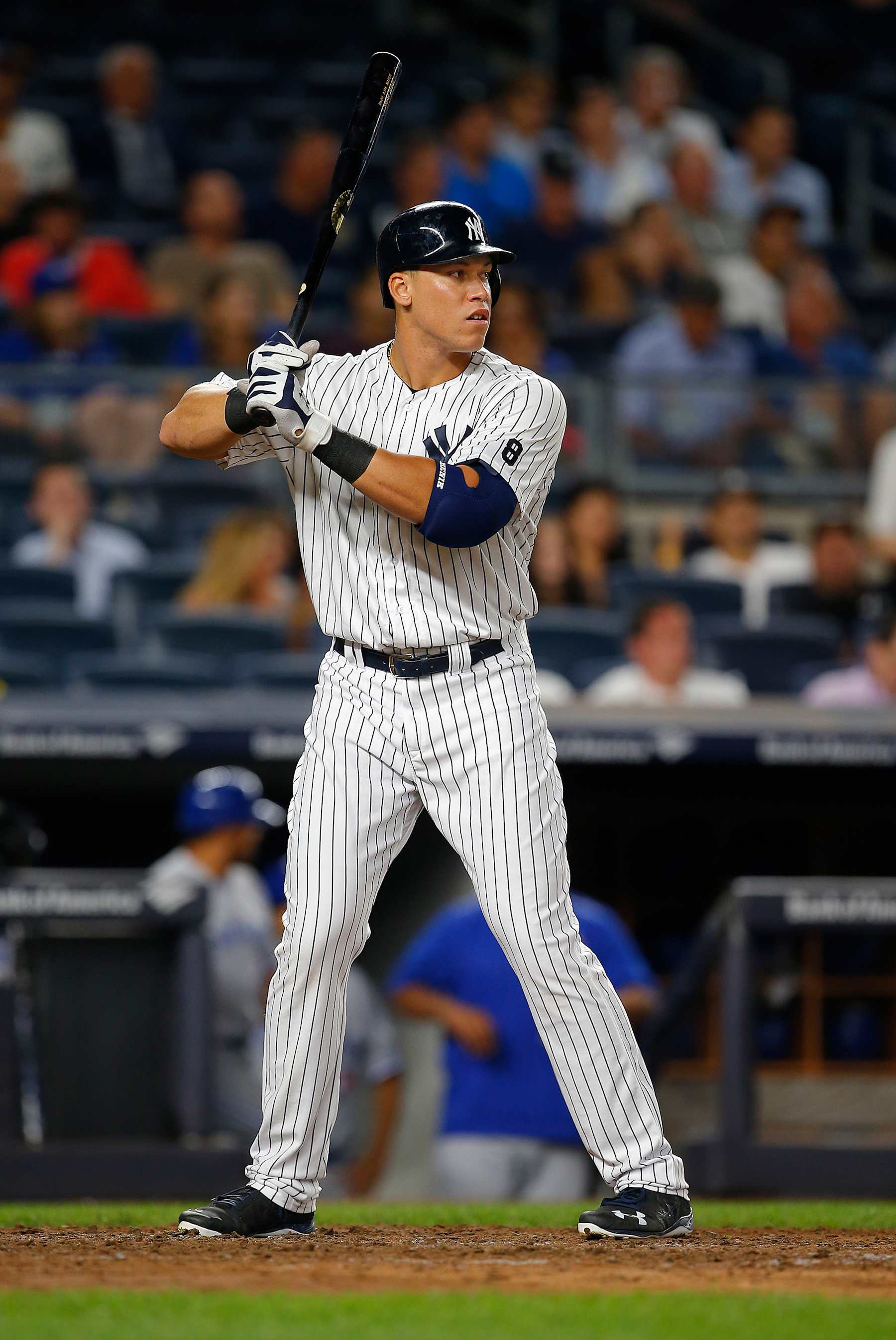 NEW YORK, NY - SEPTEMBER 07: Aaron Judge #99 of the New York Yankees during a game against the Toronto Blue Jays at Yankee Stadium on September 7, 2016 in New York City. (Photo by Rich Schultz/Getty Images)
