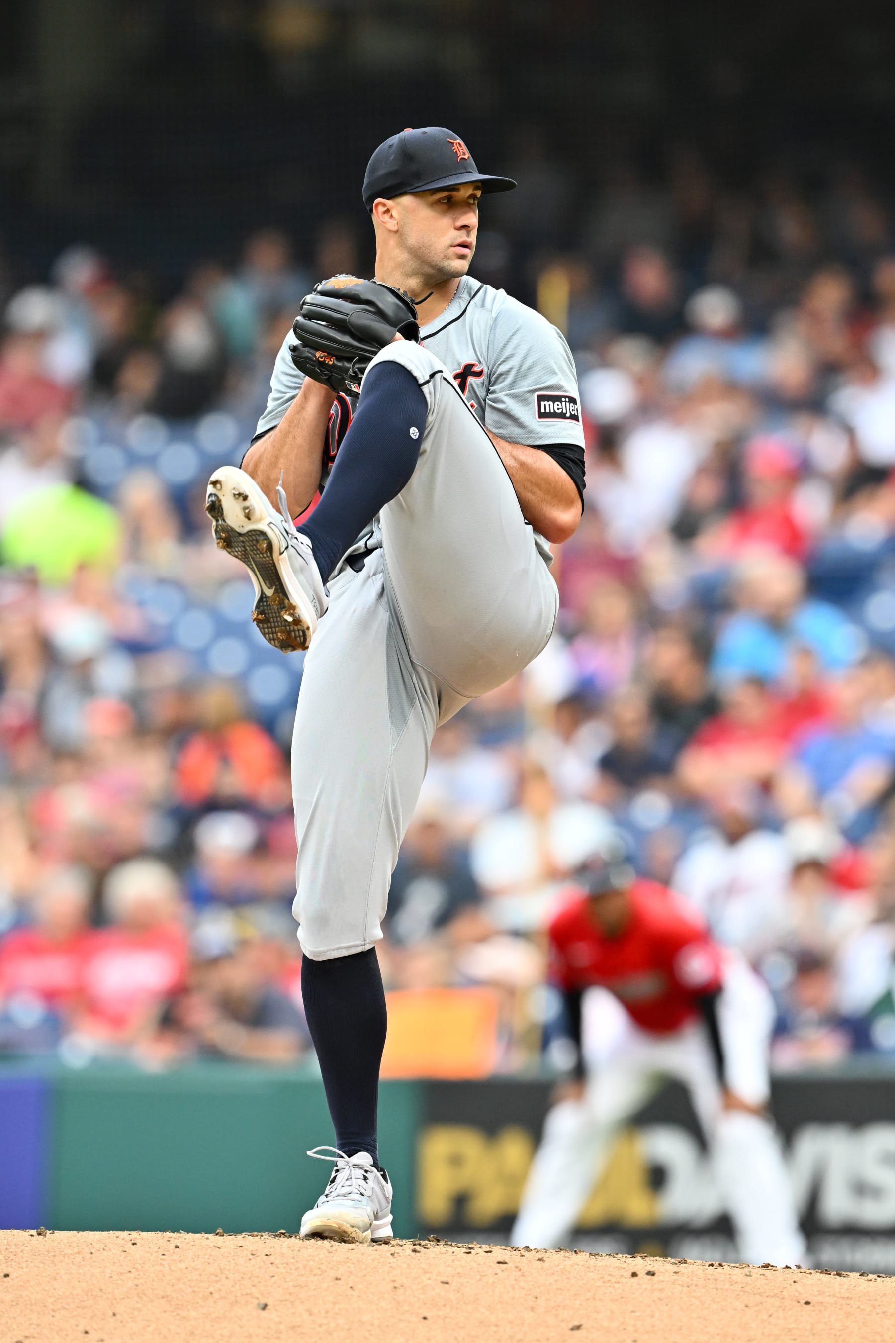 CLEVELAND, OHIO - JULY 24: Starter Jack Flaherty #9 of the Detroit Tigers pitches in the first inning against the Cleveland Guardians at Progressive Field on July 24, 2024 in Cleveland, Ohio. (Photo by Jason Miller/Getty Images)