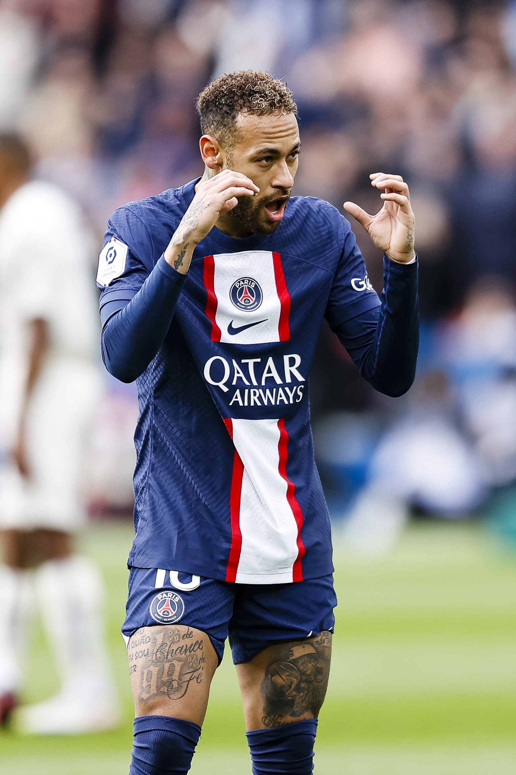 PARIS, FRANCE - FEBRUARY 19: Neymar Junior of Paris Saint Germain celebrates his goal during the Ligue 1 match between Paris Saint-Germain and Lille OSC at Parc des Princes on February 19, 2023 in Paris, France. (Photo by Antonio Borga/Eurasia Sport Images/Getty Images)
