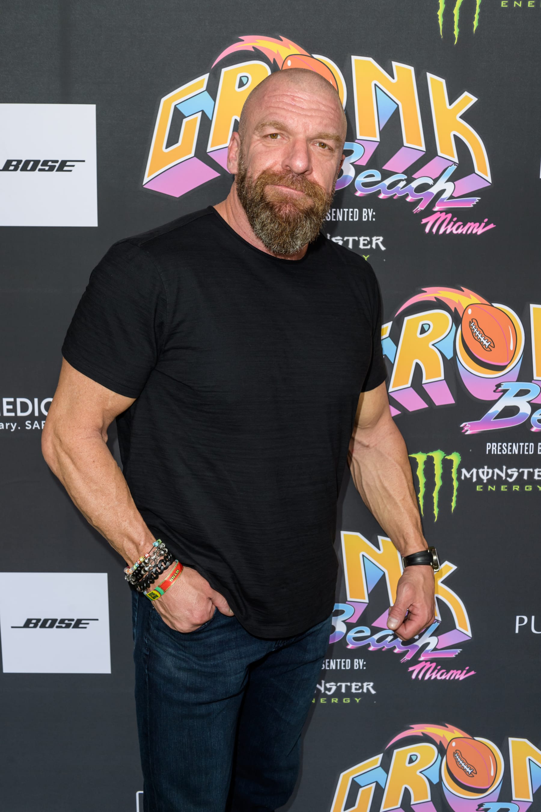 MIAMI, FL - FEBRUARY 01:  Paul Michael Levesque aka Triple H attends Gronk Beachat North Beach Bandshell on February 1, 2020 in Miami, Florida.  (Photo by Jason Koerner/Getty Images)