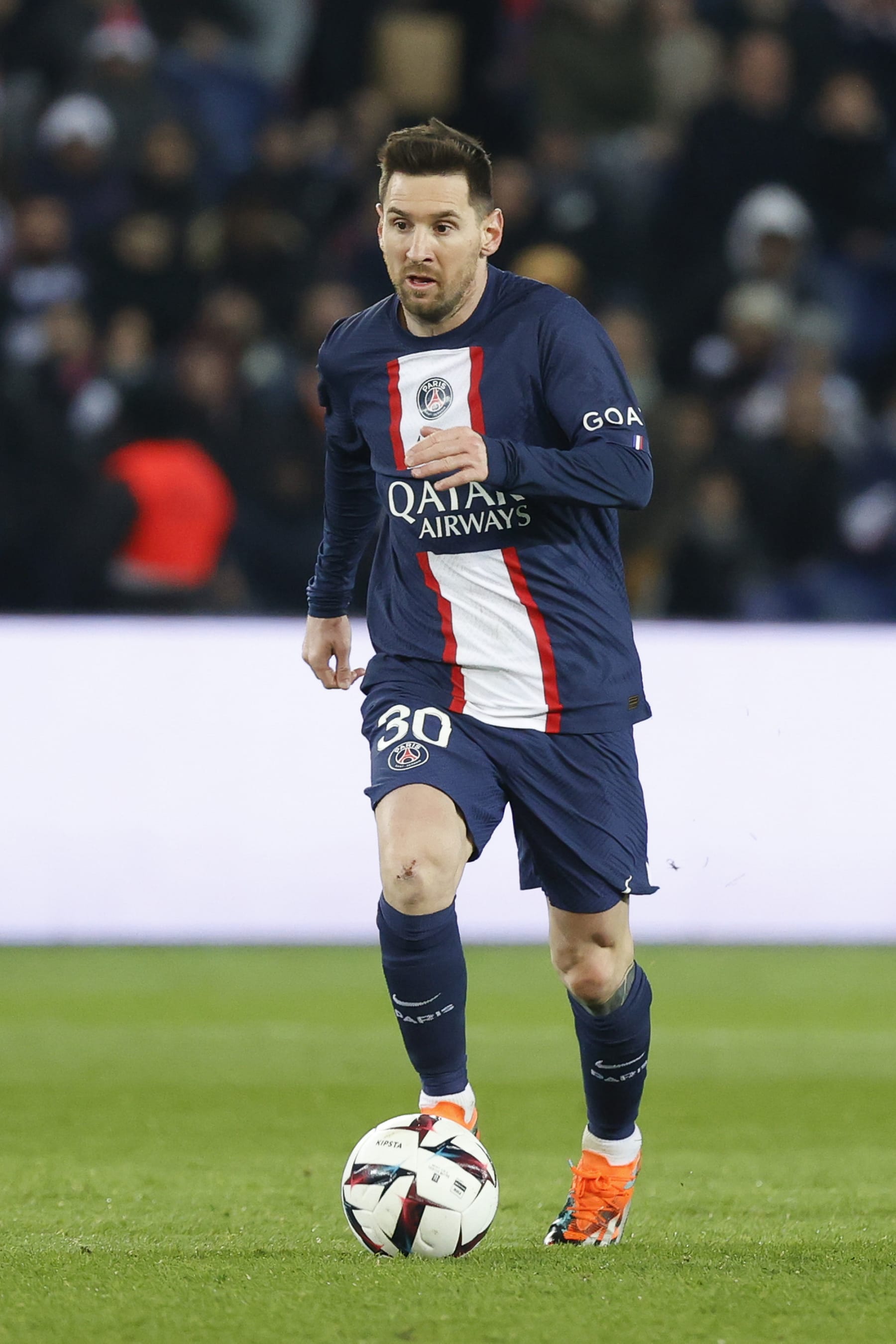 PARIS, FRANCE - MARCH 04: Lionel Messi #30 of Paris Saint-Germain controls the ball during the Ligue 1 match between Paris Saint-Germain and FC Nantes at Parc des Princes on March 4, 2023 in Paris, France. (Photo by Catherine Steenkeste/Getty Images)