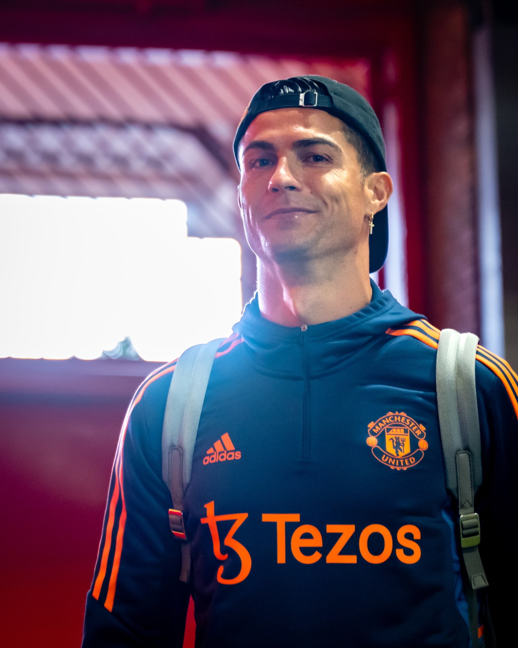 MANCHESTER, ENGLAND - OCTOBER 19:    Cristiano Ronaldo of Manchester United arrives prior to the Premier League match between Manchester United and Tottenham Hotspur at Old Trafford on October 19, 2022 in Manchester, United Kingdom. (Photo by Ash Donelon/Manchester United via Getty Images)
