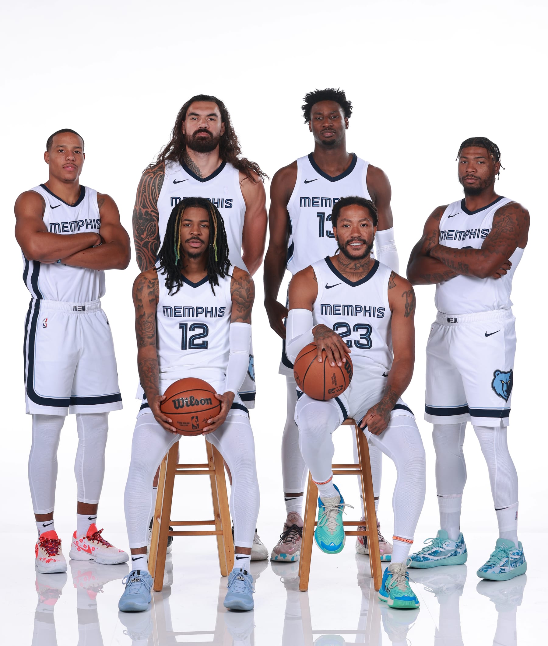 Desmond Bane, Steven Adams, Jaren Jackson Jr., Marcus Smart, Ja Morant and Desmond Bane