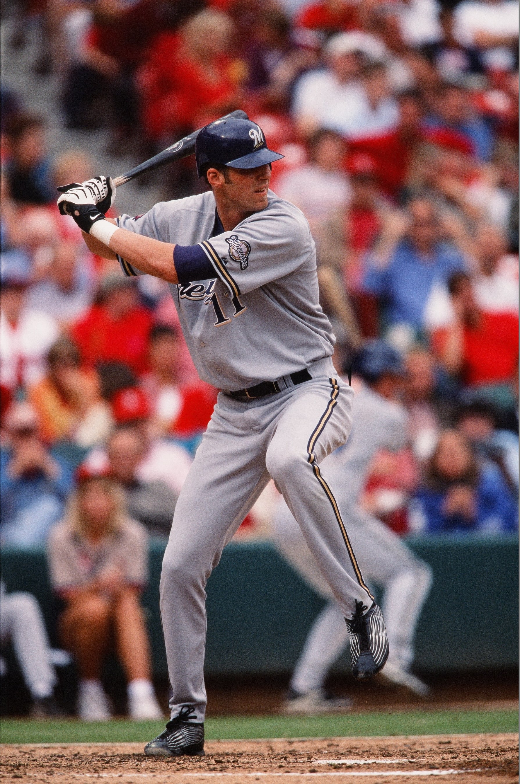 USA - SEPTEMBER 19: Richie Sexson of the Milwaukee Brewers bats against the St. Louis Cardinals on September 19, 2001. (Photo by Sporting News via Getty Images via Getty Images) 