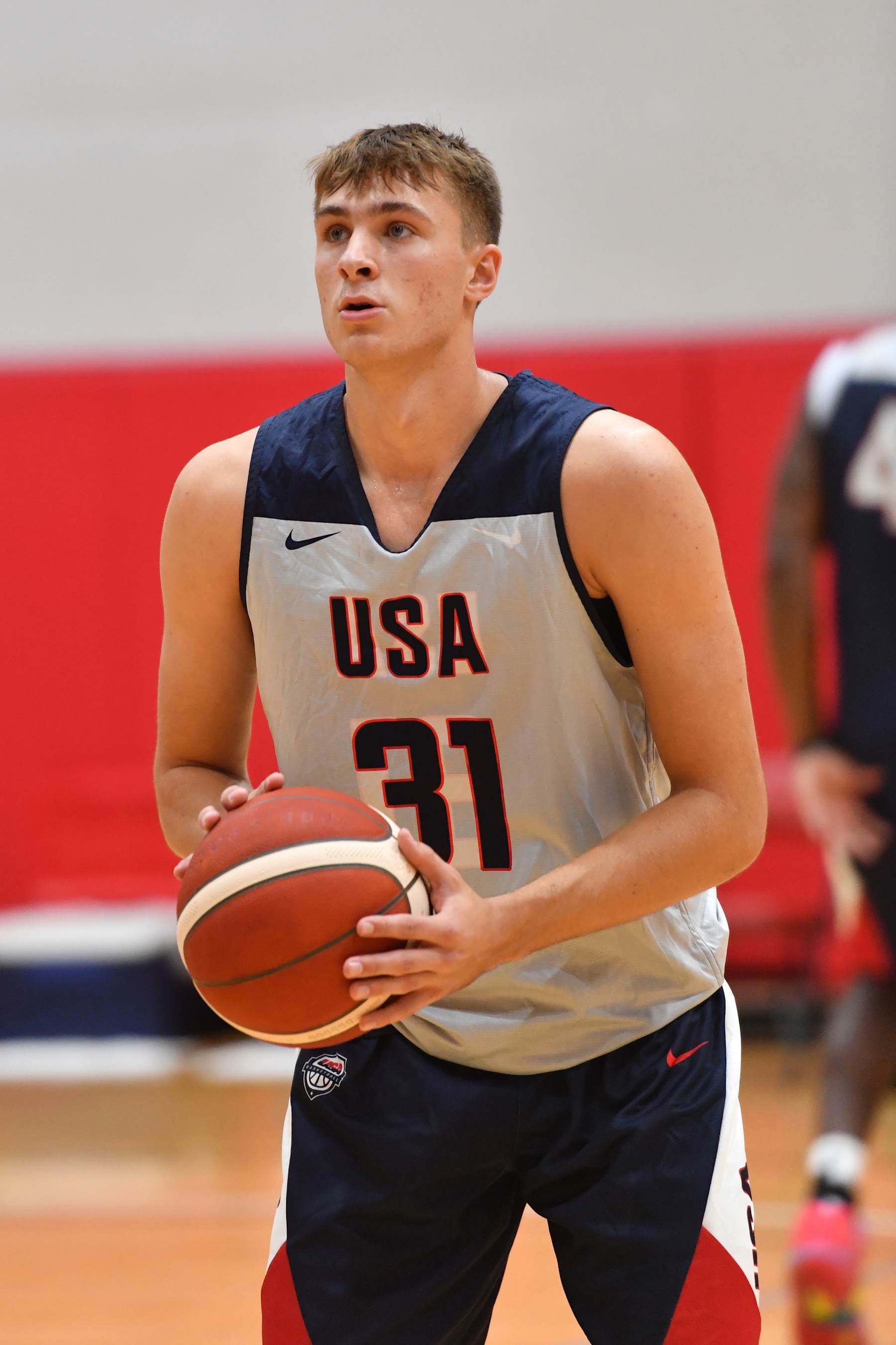 LAS VEGAS, NV - JULY 6: Cooper Flagg #31 of the USA Basketball Men's Select Team shoots the ball during USAB Men's Training Camp in Las Vegas on July 06, 2024 in Las Vegas Nevada. NOTE TO USER: User expressly acknowledges and agrees that, by downloading and/or using this Photograph, user is consenting to the terms and conditions of the Getty Images License Agreement. Mandatory Copyright Notice: Copyright 2024 NBAE (Photo by Juan Ocampo/NBAE via Getty Images)