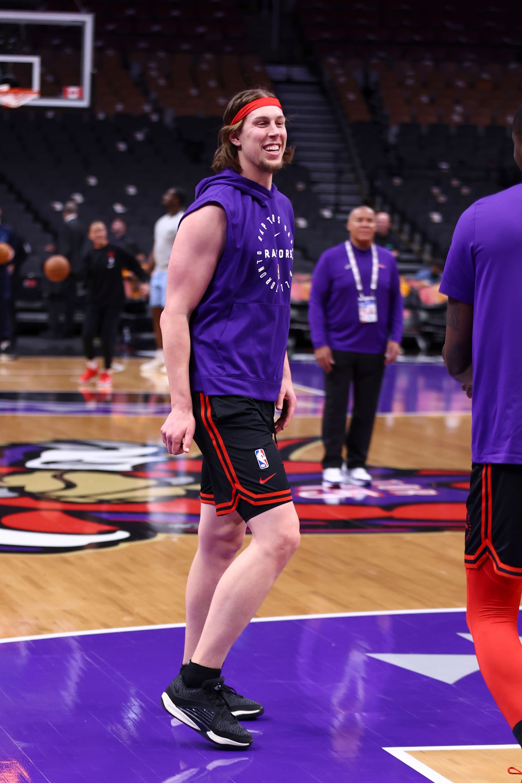 TORONTO, CANADA - FEBRUARY 5: Kelly Olynyk #41 of the Toronto Raptors warms up before the game against the Memphis Grizzlies on February 5, 2025 at the Scotiabank Arena in Toronto, Ontario, Canada.  NOTE TO USER: User expressly acknowledges and agrees that, by downloading and or using this Photograph, user is consenting to the terms and conditions of the Getty Images License Agreement.  Mandatory Copyright Notice: Copyright 2025 NBAE (Photo by Vaughn Ridley/NBAE via Getty Images)