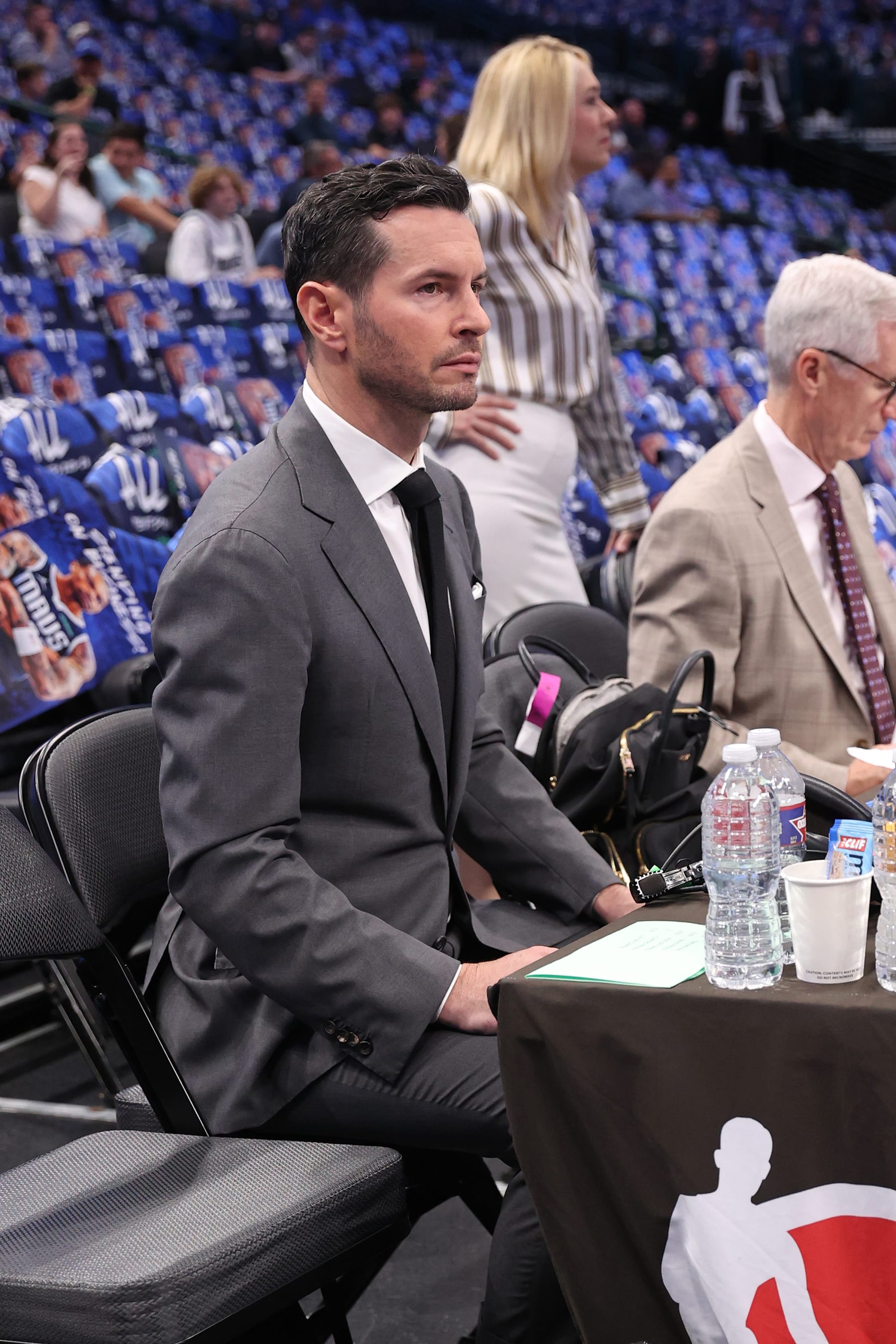 DALLAS, TX - MAY 3: JJ Reddick looks on before the game  between the LA Clippers and the Dallas Mavericks during Round 1 Game 6 of the 2024 NBA Playoffs on May 3, 2024 at the American Airlines Center in Dallas, Texas. NOTE TO USER: User expressly acknowledges and agrees that, by downloading and or using this photograph, User is consenting to the terms and conditions of the Getty Images License Agreement. Mandatory Copyright Notice: Copyright 2024 NBAE (Photo by Joe Murphy/NBAE via Getty Images)