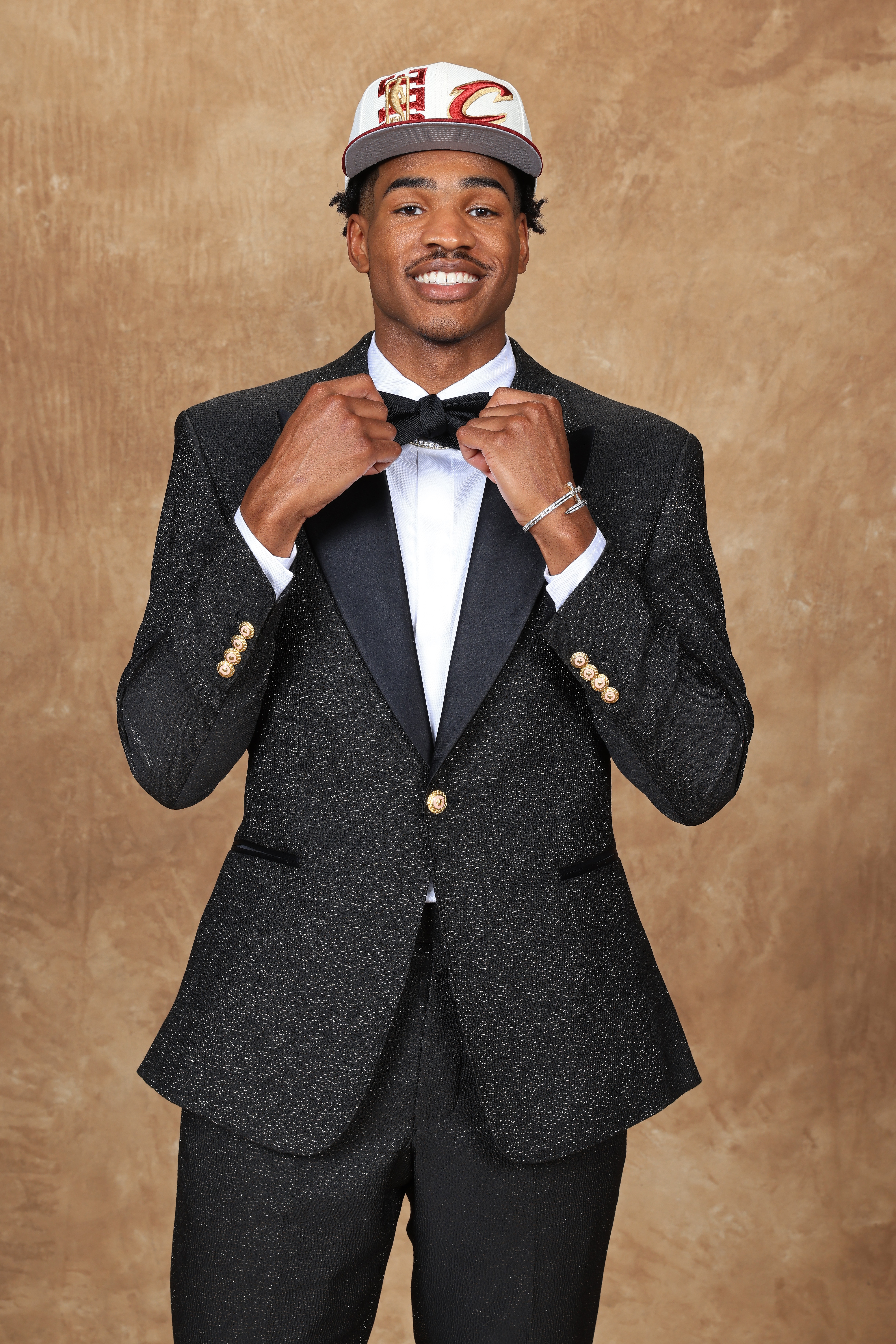 BROOKLYN, NY - JUNE 23: Ochai Agbaji poses for a portrait after being drafted by the Cleveland Cavaliers during the 2022 NBA Draft on June 23, 2022 at Barclays Center in Brooklyn, New York. NOTE TO USER: User expressly acknowledges and agrees that, by downloading and or using this photograph, User is consenting to the terms and conditions of the Getty Images License Agreement. Mandatory Copyright Notice: Copyright 2022 NBAE (Photo by Steve Freeman/NBAE via Getty Images)
