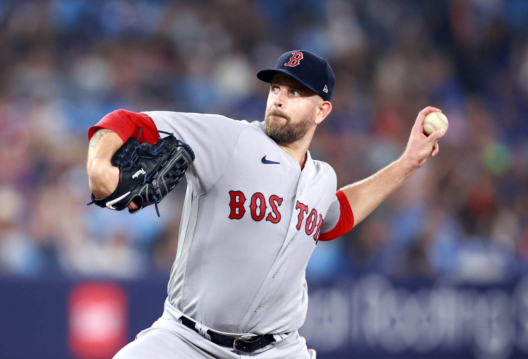 TORONTO, ON - JUNE 30:  James Paxton #65 of the Boston Red Sox delivers a pitch against the Toronto Blue Jays at Rogers Centre on June 30, 2023 in Toronto, Ontario, Canada.  (Photo by Vaughn Ridley/Getty Images)